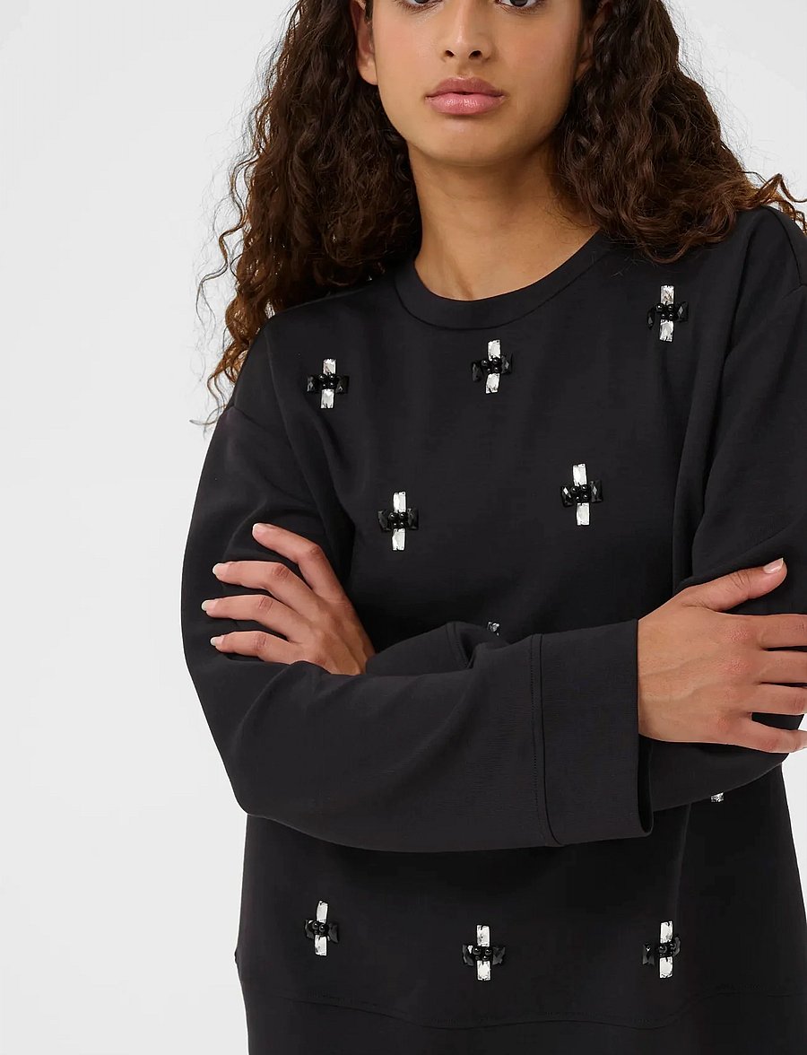 InWear - KINCENTIW DECO BLOUSE - langerma blússur - black - 5