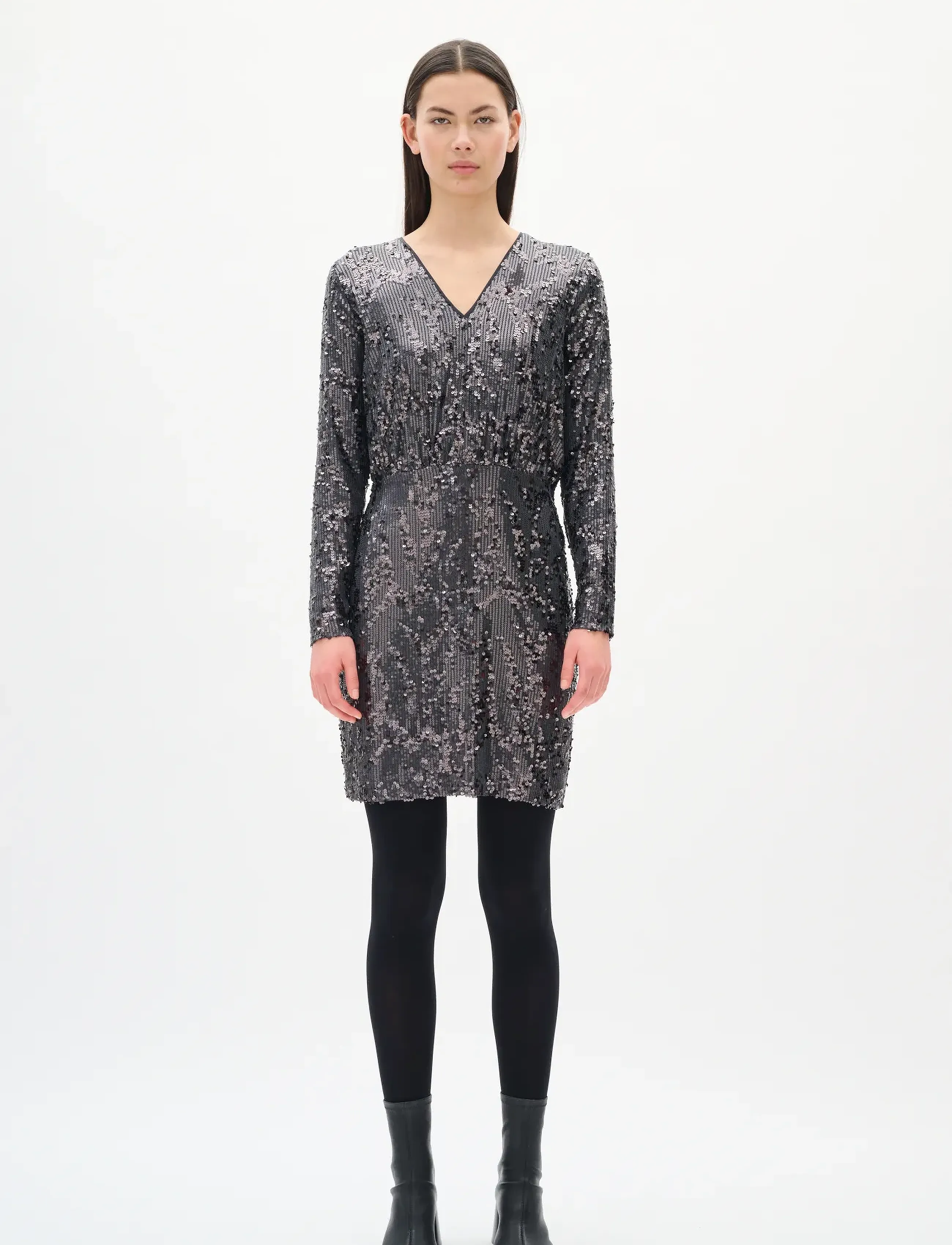 InWear - KIMBAIW DRESS - pailletkjoler - silver - 3