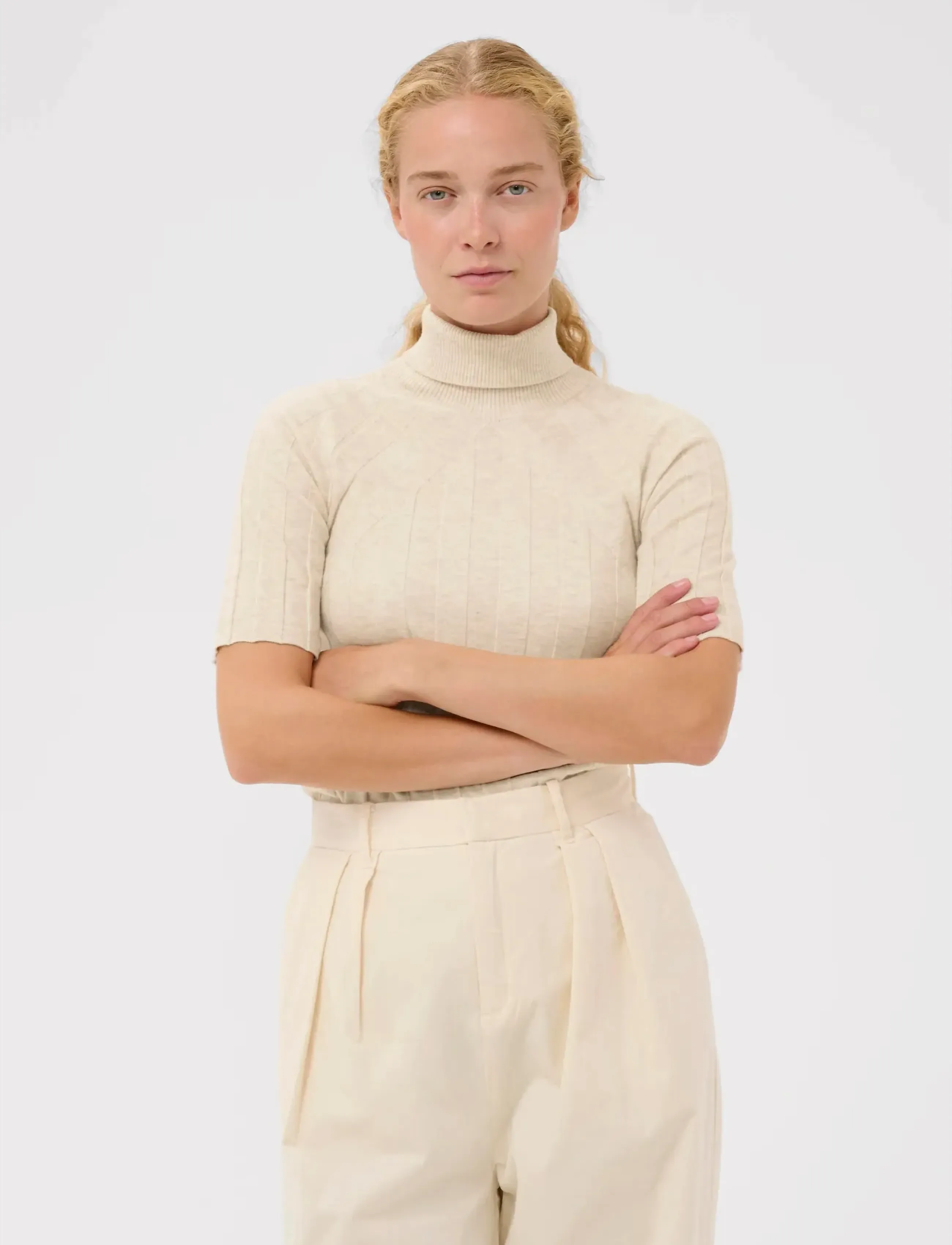 InWear NIKOLAIW KELLSIE SS PULLOVER - InWear - ECRU / cream