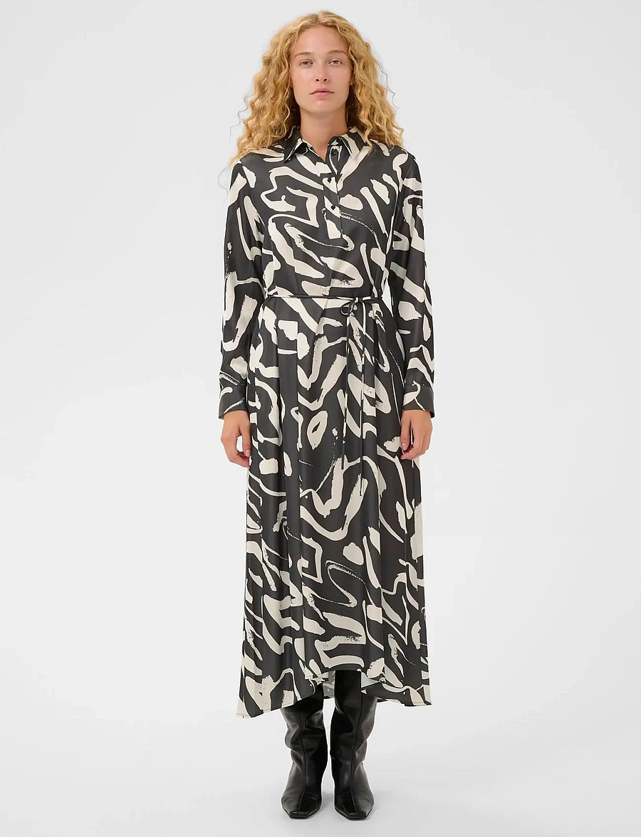 InWear - GAIAAIW DRESS - skjortekjoler - black art strokes 1 - 3