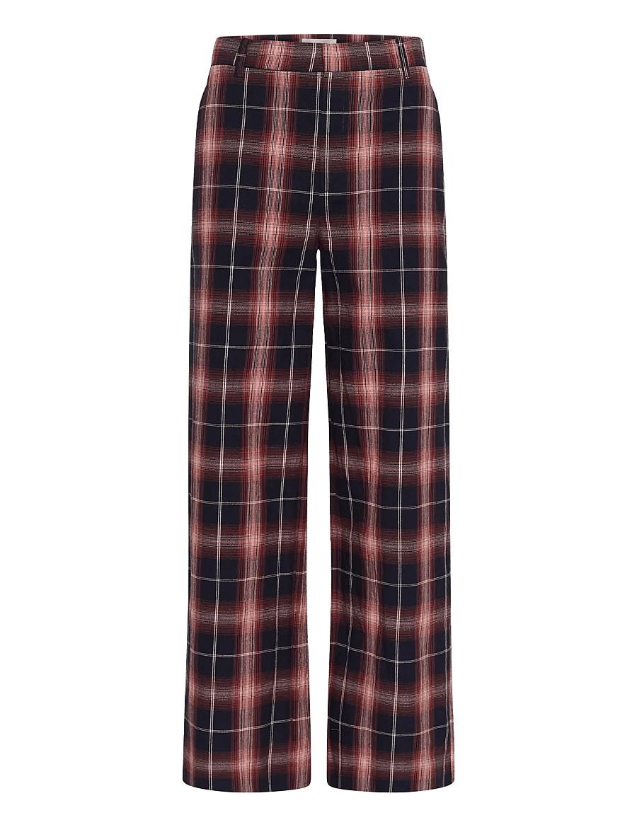 InWear - CALROSEIW PANT - hosen mit weitem bein - light pink twill check - 1