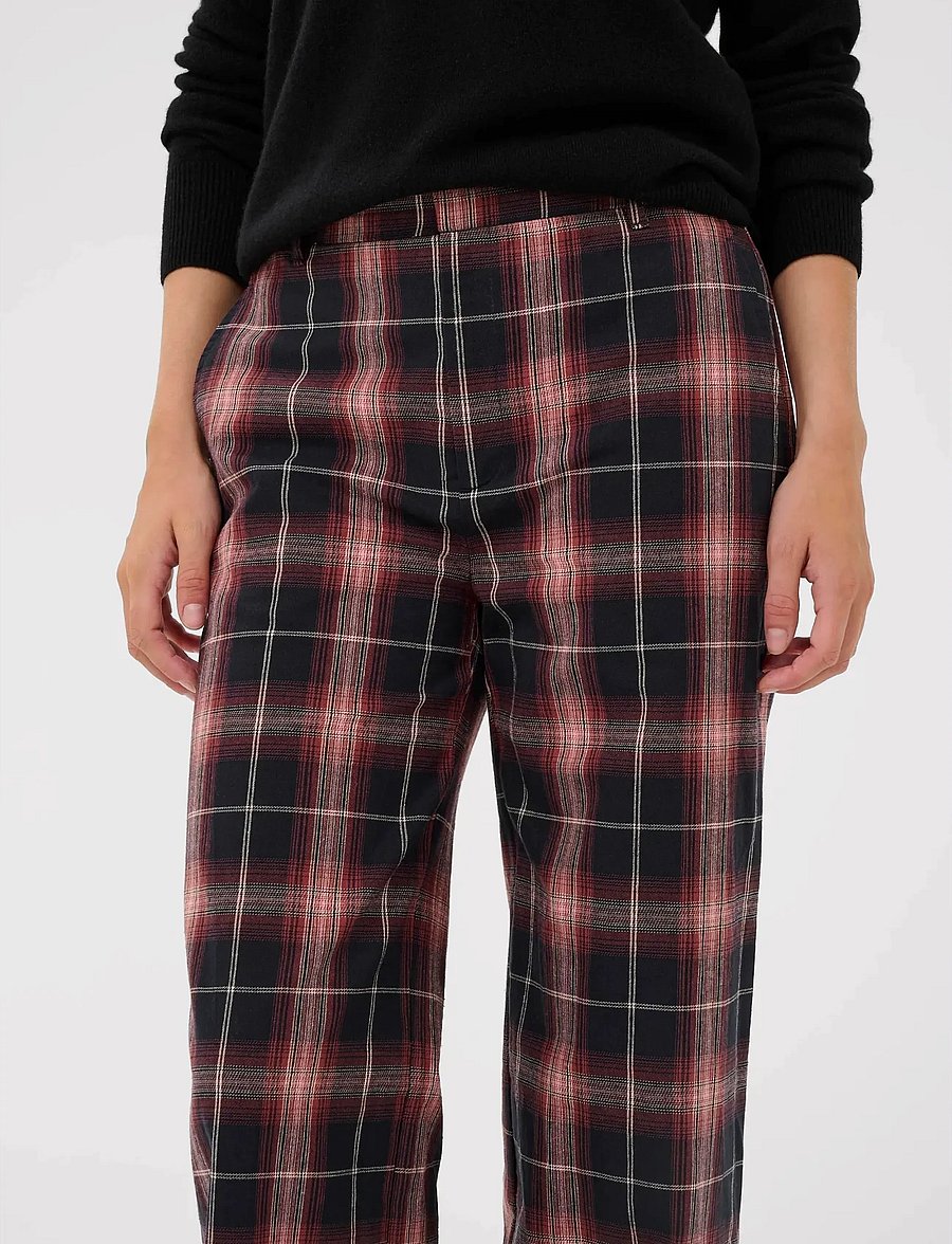 InWear - CALROSEIW PANT - hosen mit weitem bein - light pink twill check - 5