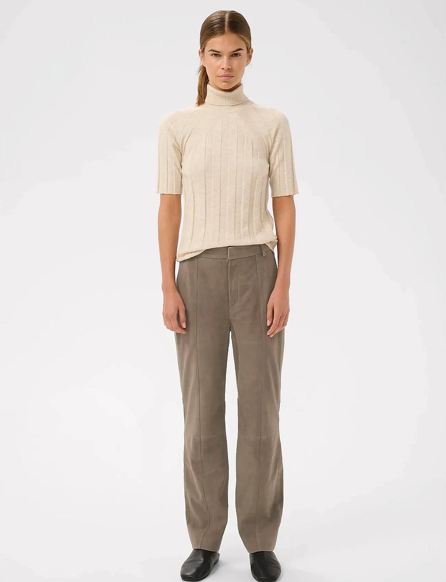 InWear - CARNIKAIW PANT - nahkpüksid - sandy grey - 3