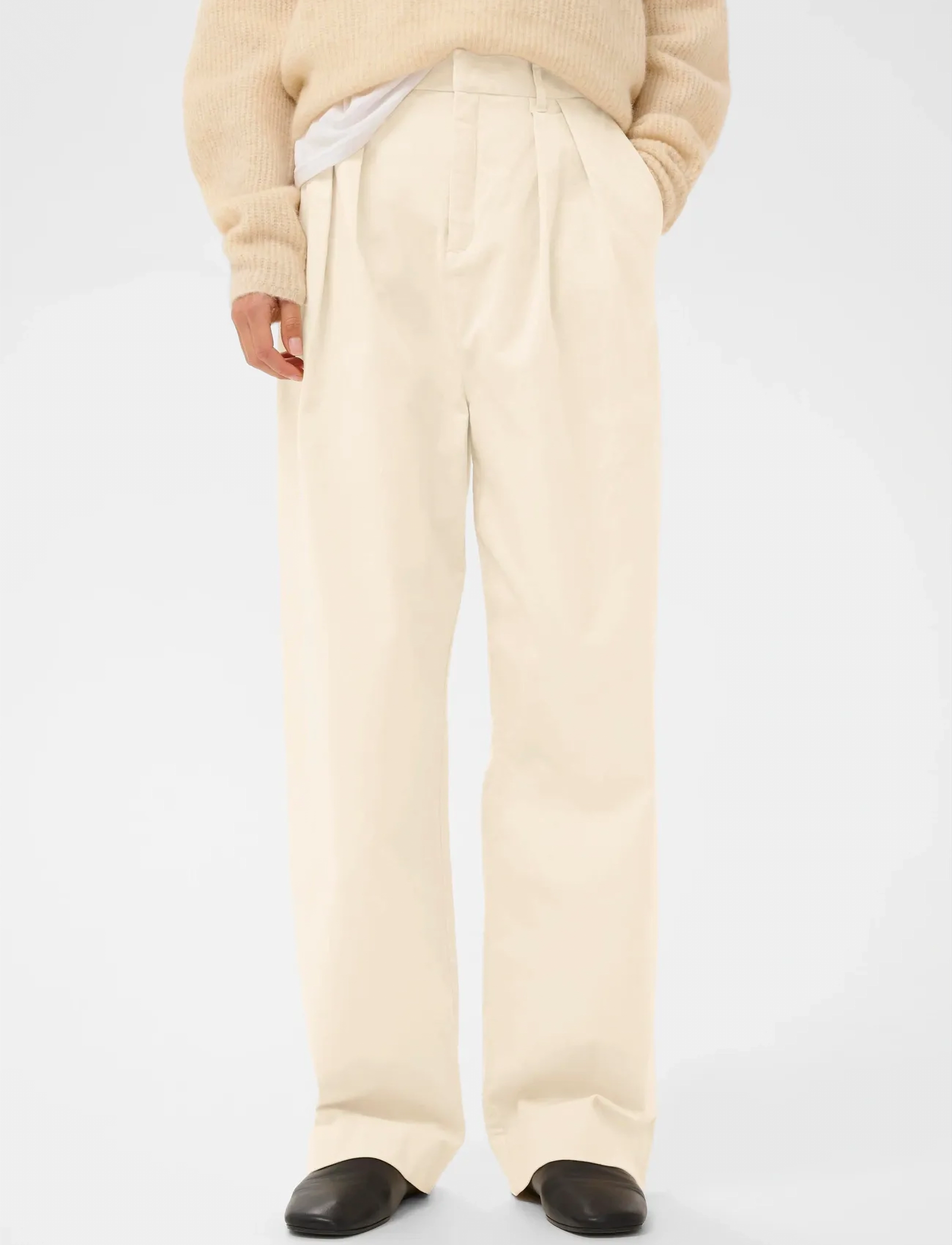 InWear CHRISTAIW TORI PANT - Hosen mit weitem Bein - VANILLA / cream