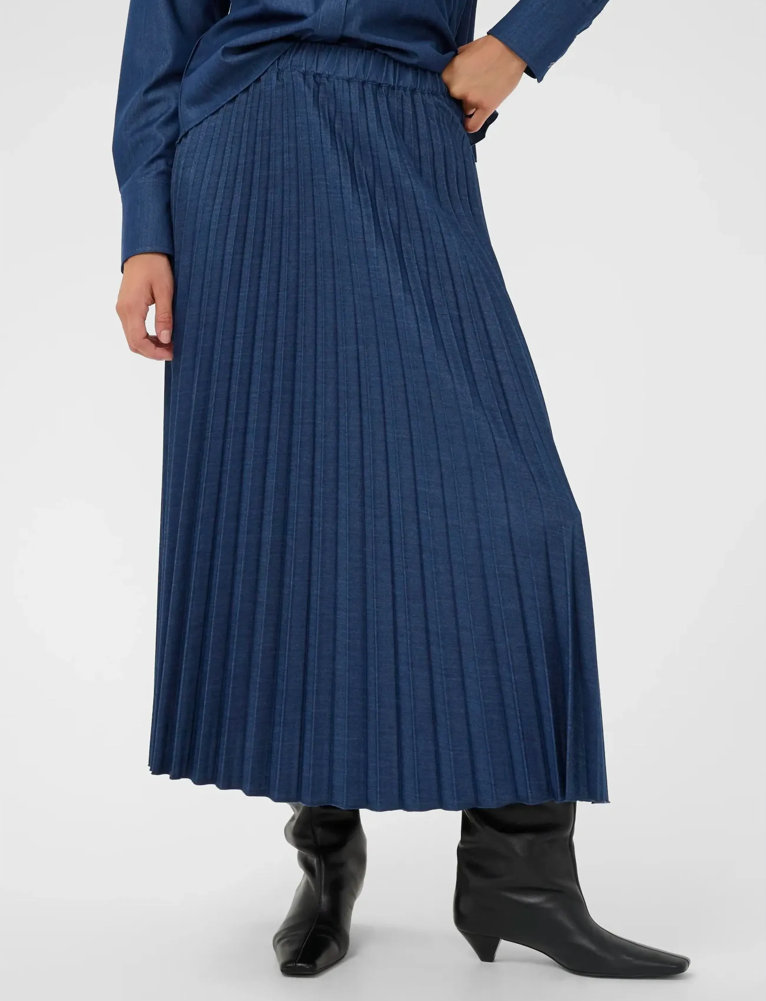 InWear CHERRIEIW SKIRT - Midi skirts - DARK DENIM / navy
