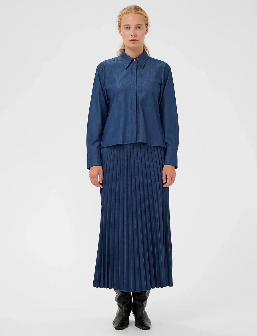 InWear - CHERRIEIW SKIRT - plisserede nederdele - dark denim - 3