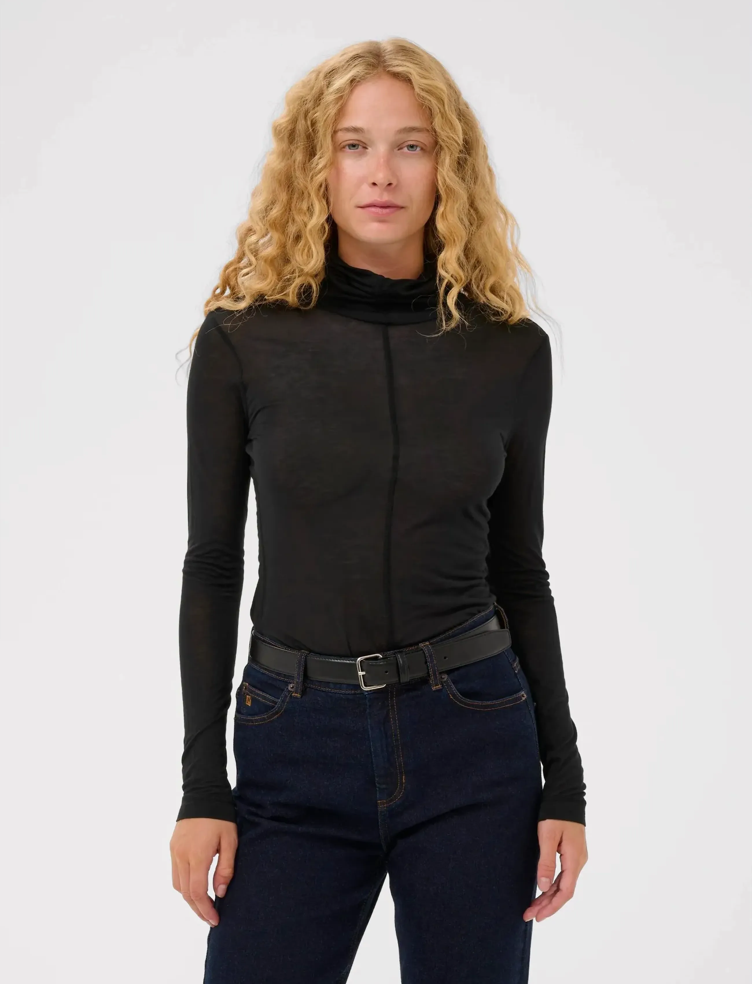 InWear TYLERIW ROLLNECK - T-shirts & Toppar - BLACK / black