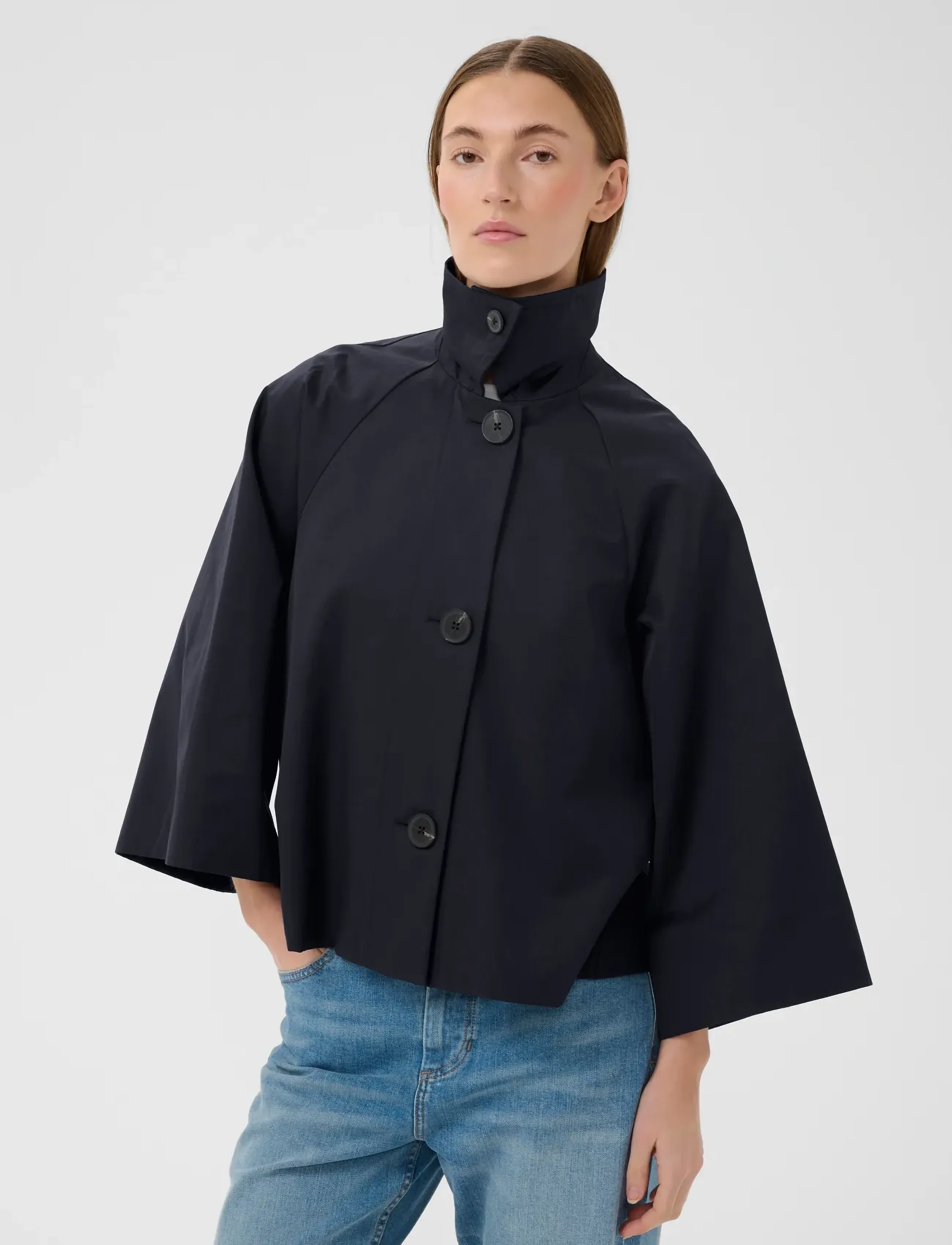 InWear Hinonaiw Cape Jacket, Kvinder, Cape Jakke, Navy, Str: 42