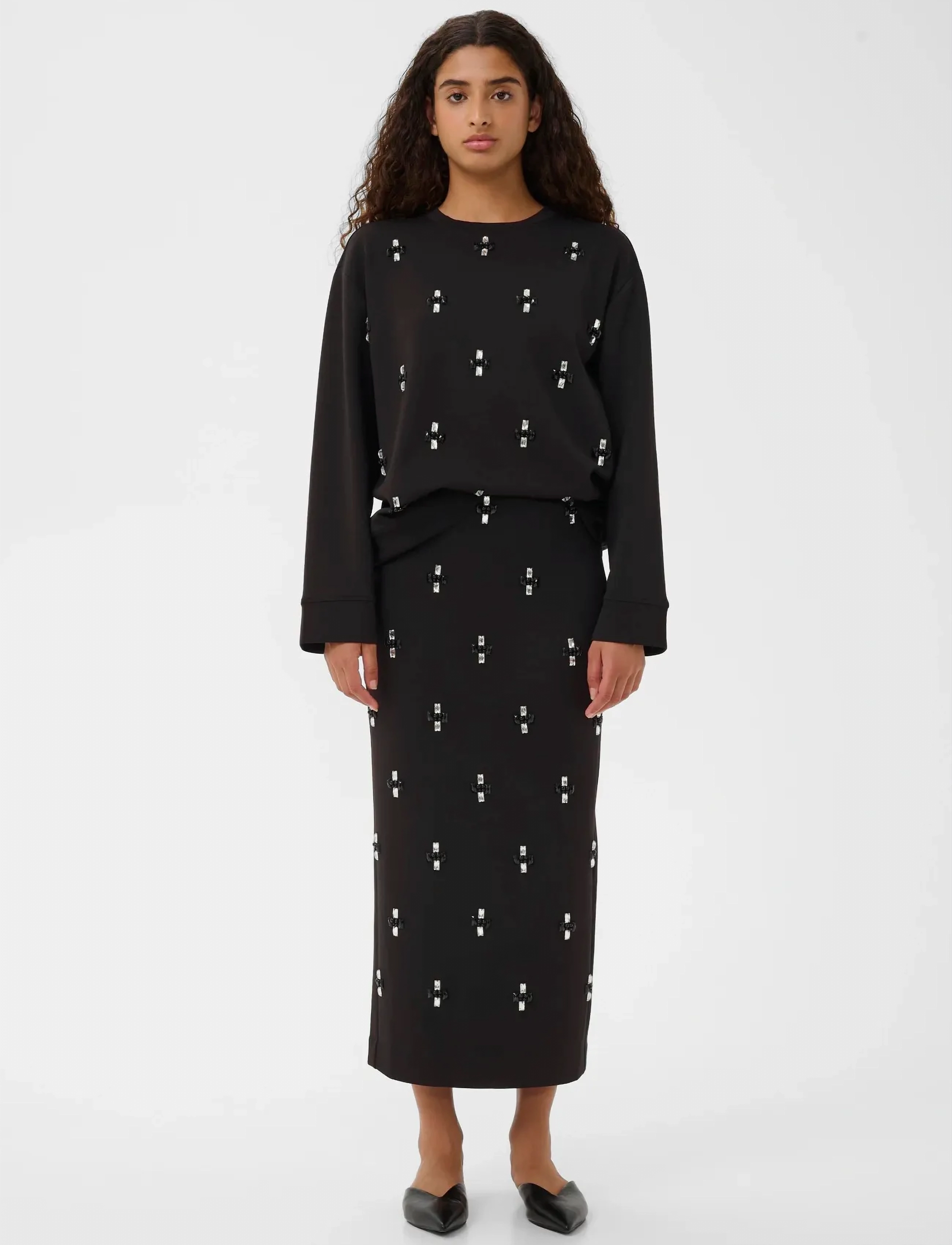 InWear - AIDAIW DECO SKIRT - midi nederdele - black - 3