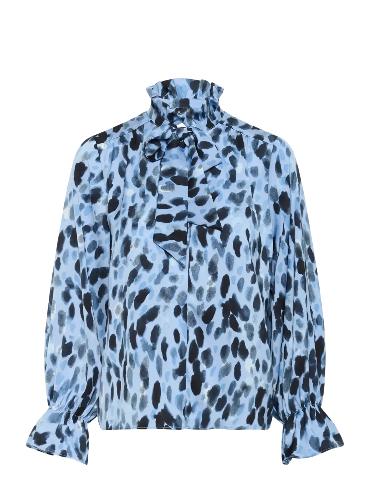 GRACIEIW PRINTED BLOUSE - BLUE PAINTED DOT