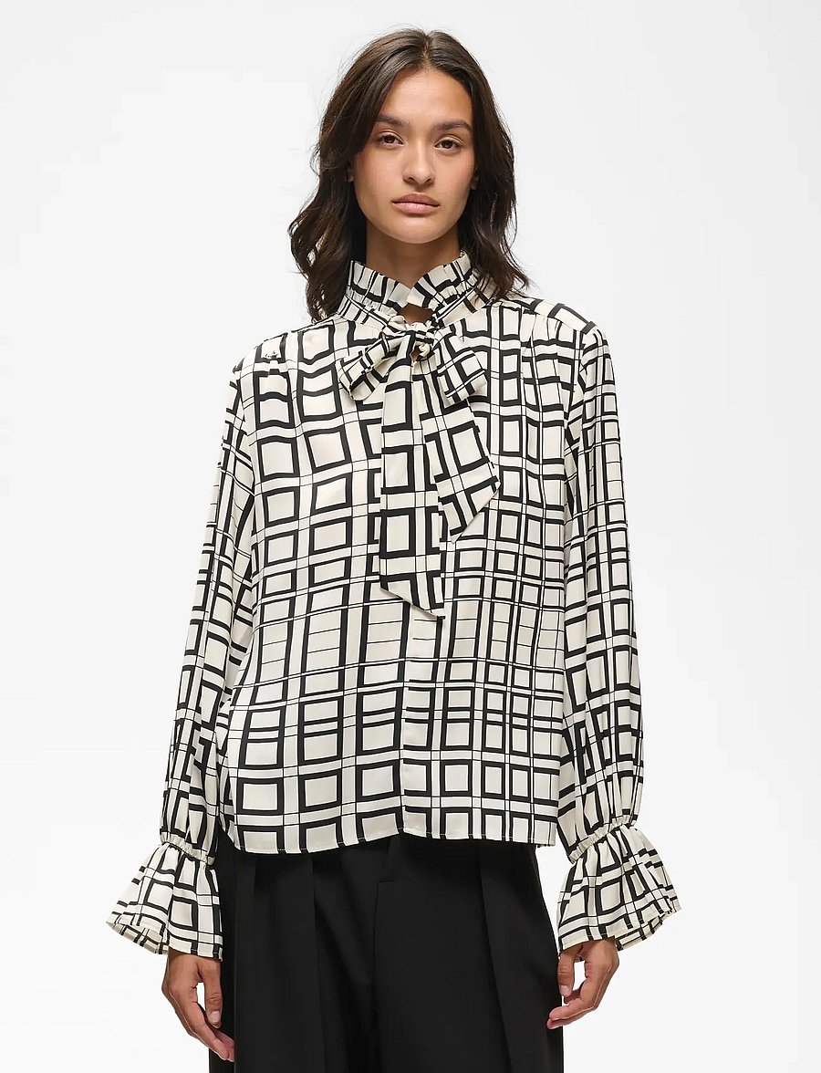 InWear - GRACIEIW PRINTED BLOUSE - long sleeved blouses - squared tiles - 0