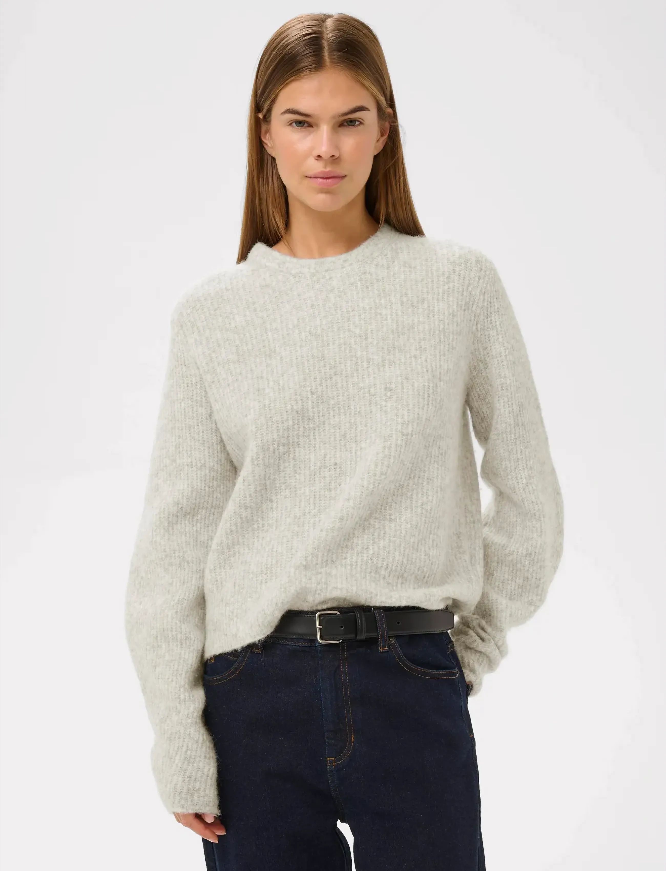 InWear NIASIW PULLOVER - Strickmode - NEW LIGHT GREY MELANGE / grey