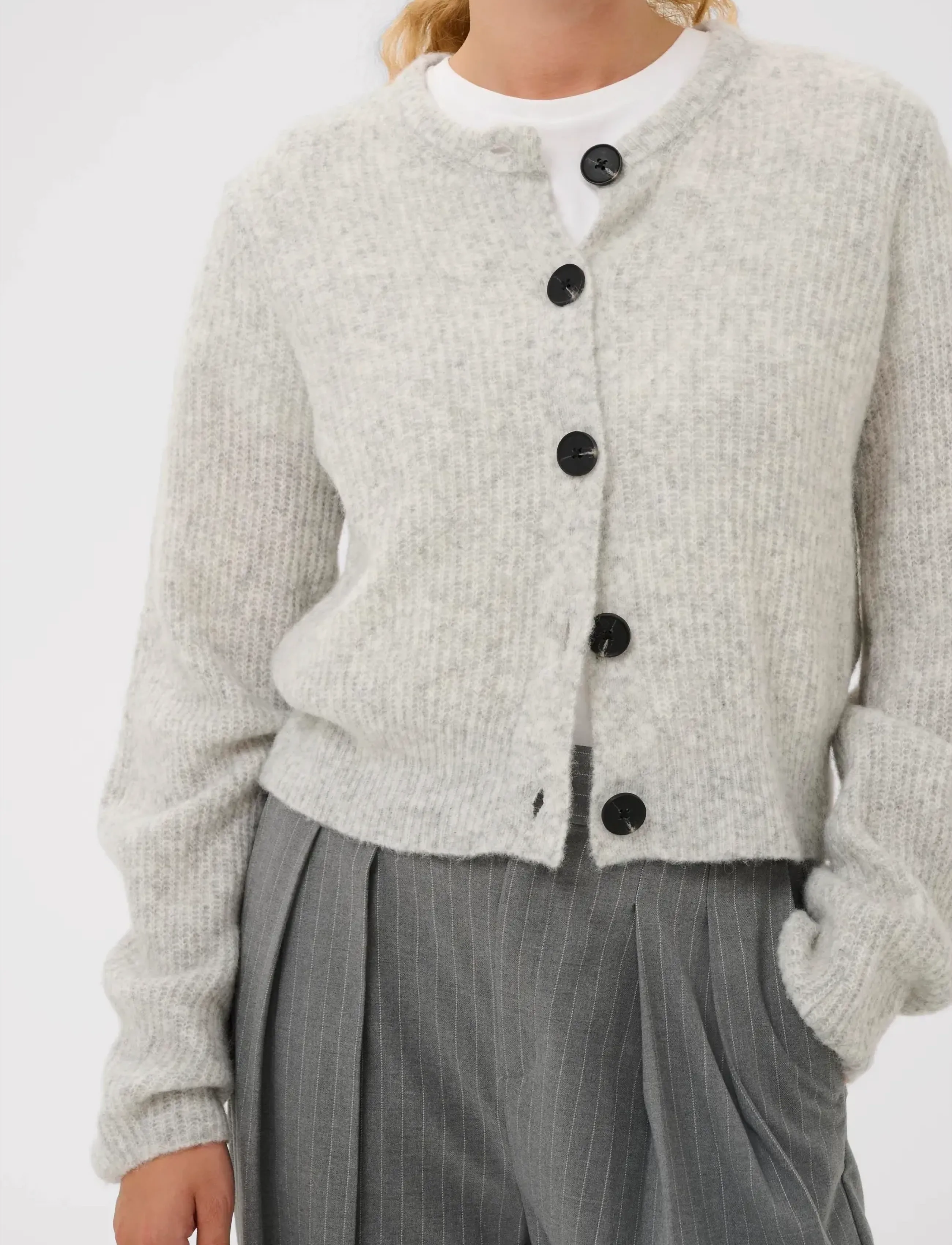 InWear - NIASIW CARDIGAN - cardigans - new light grey melange - 5
