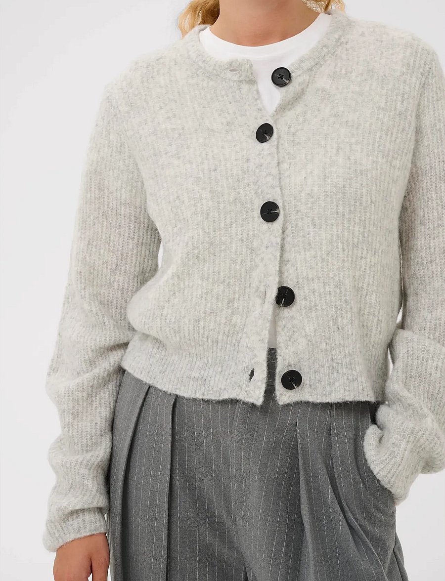 InWear - NIASIW CARDIGAN - cardigans - new light grey melange - 5