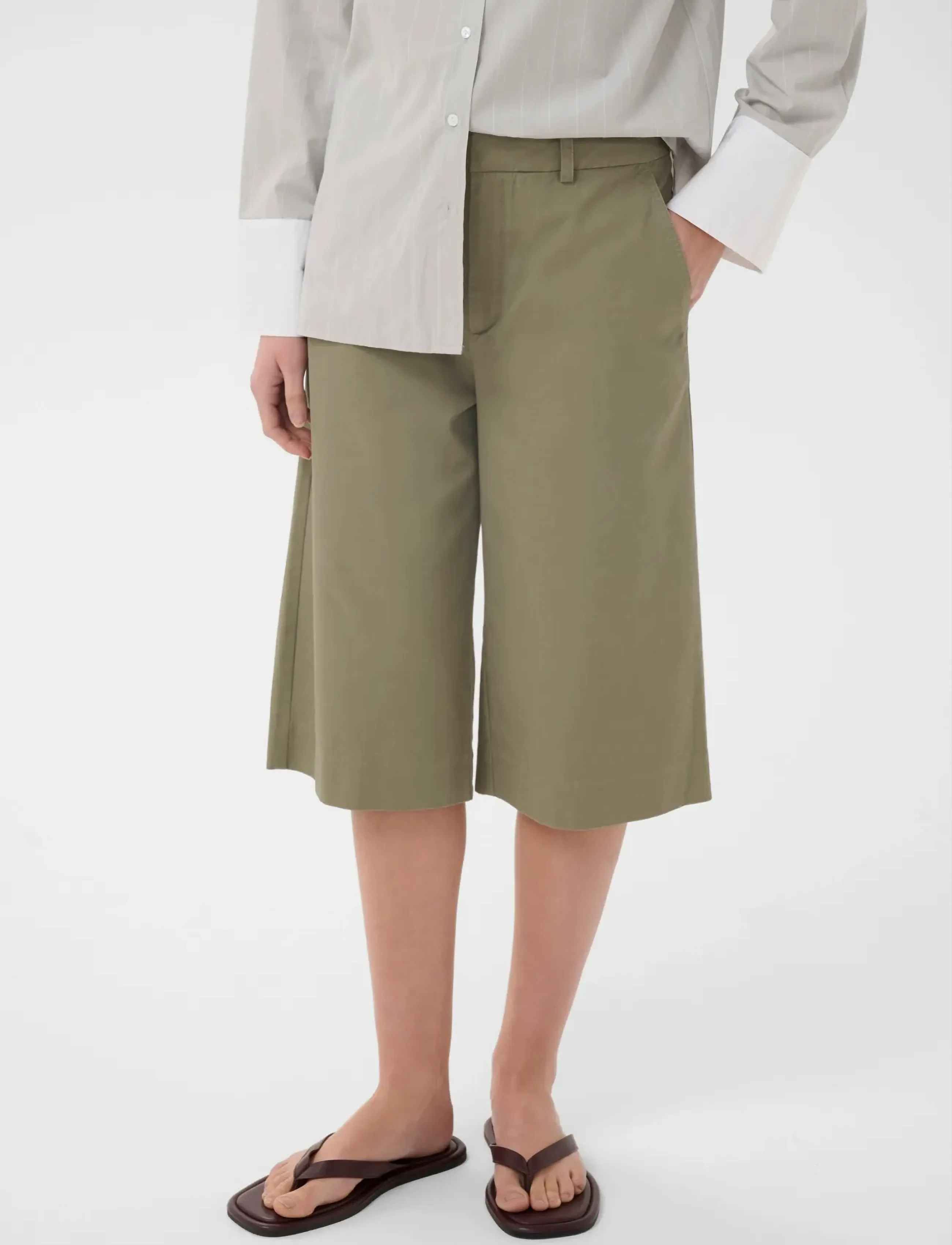 InWear DIAZIW CULOTTE PANTS - Bukser - MULLED BASIL / khaki/green