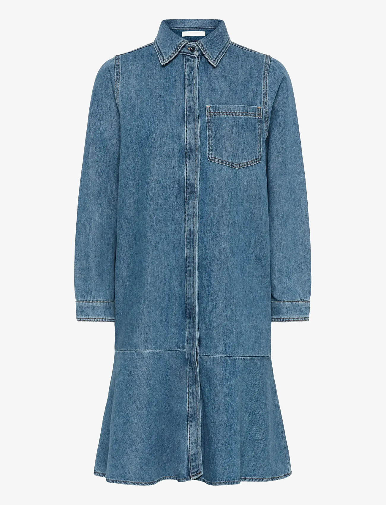 InWear - DOPHINAIW DRESS - skjortklänningar - washed medium blue denim - 1