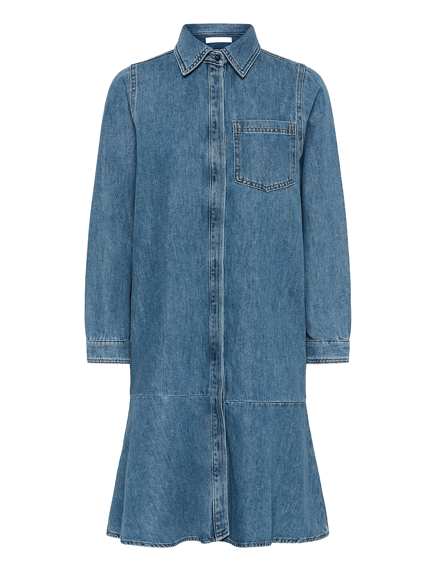 InWear - DOPHINAIW DRESS - skjortekjoler - washed medium blue denim - 1