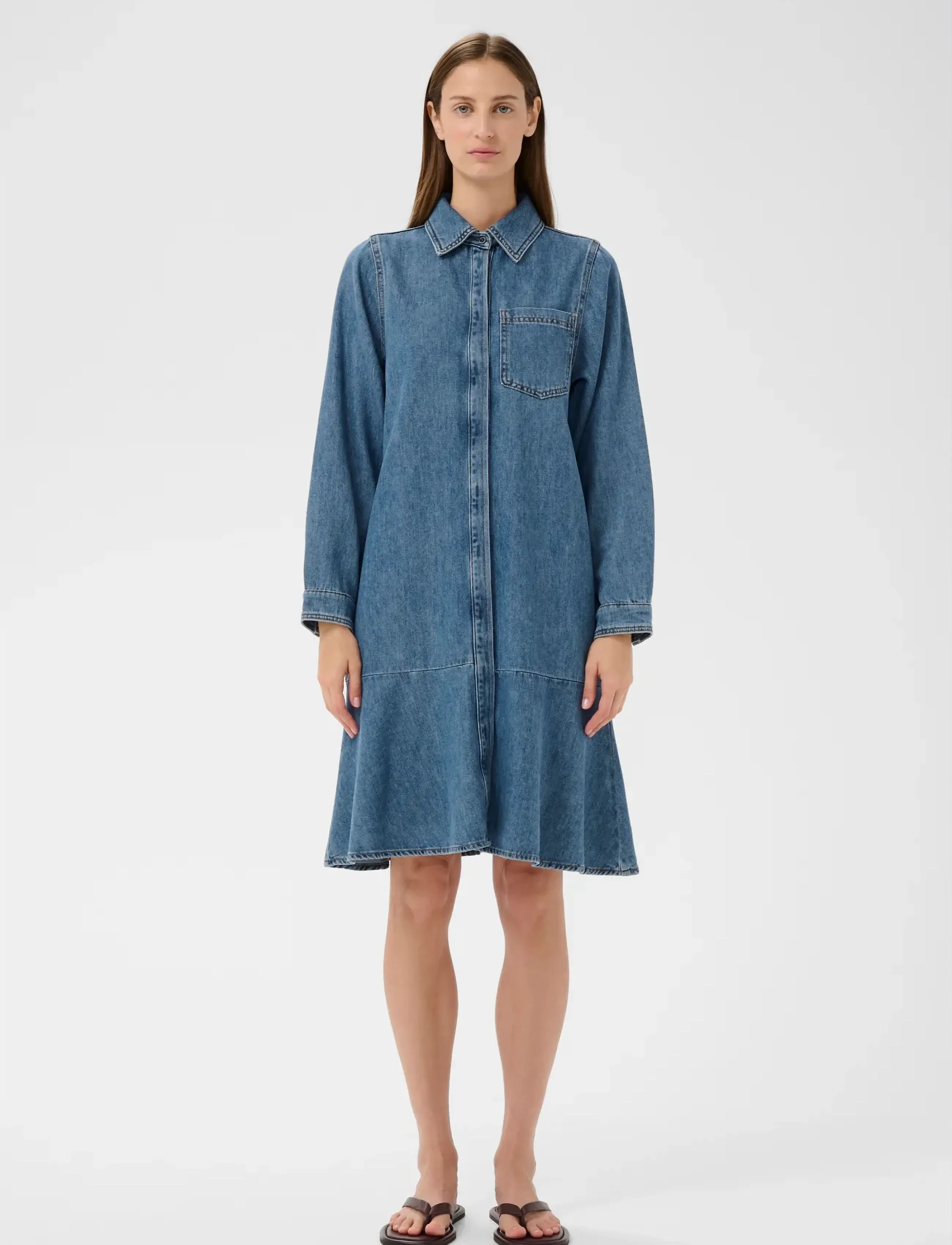 InWear - DOPHINAIW DRESS - skjortekjoler - washed medium blue denim - 3