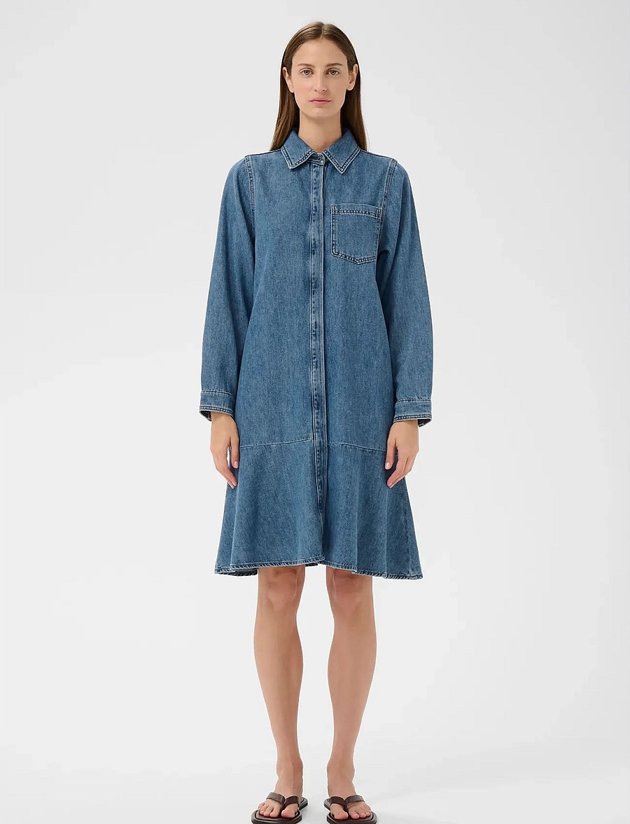 InWear - DOPHINAIW DRESS - skjortekjoler - washed medium blue denim - 3