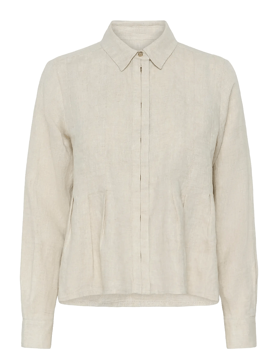 InWear - DILANAIW PLEATED SHIRT - lininiai marškiniai - ecru melange - 1