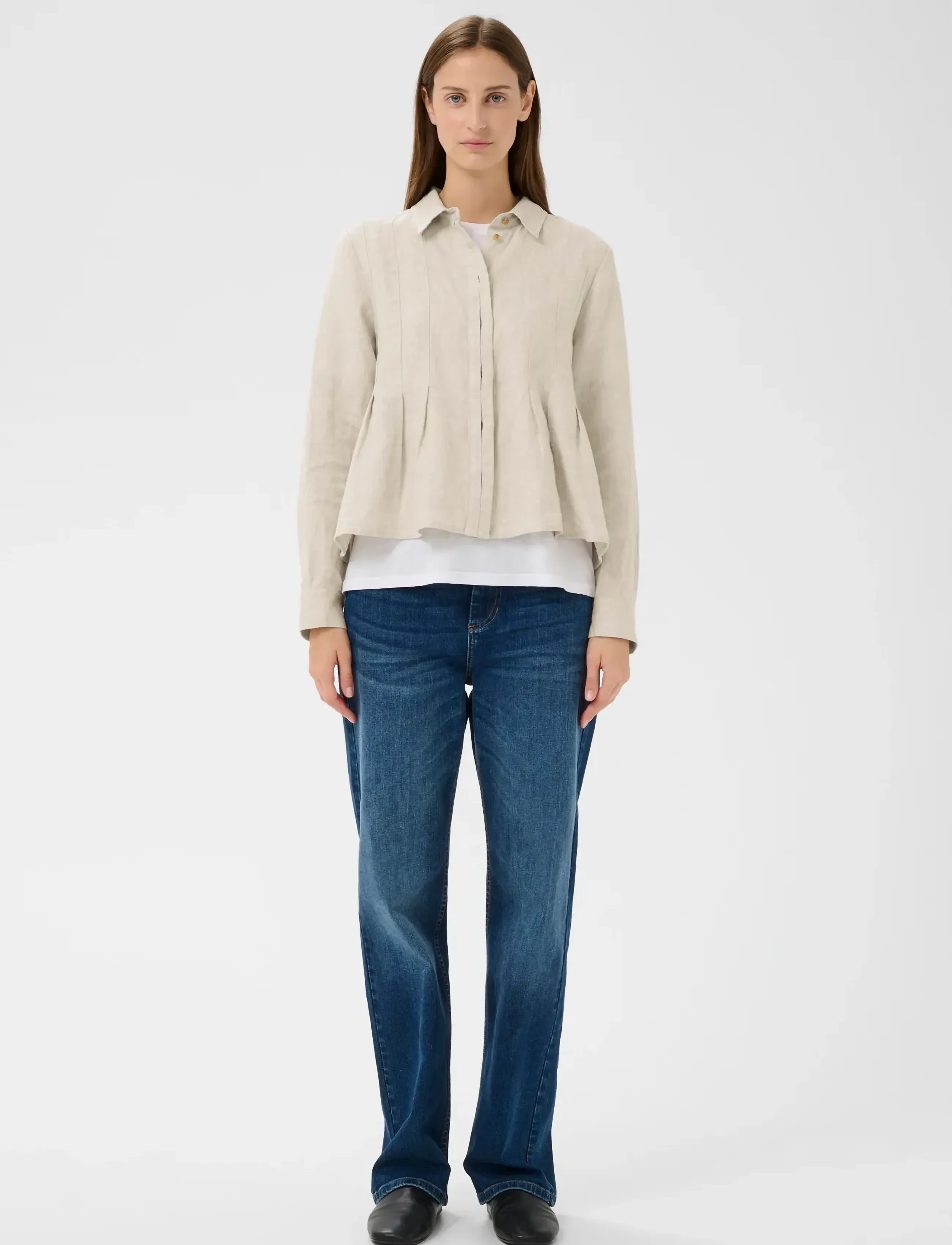 InWear - DILANAIW PLEATED SHIRT - hørskjorter - ecru melange - 3
