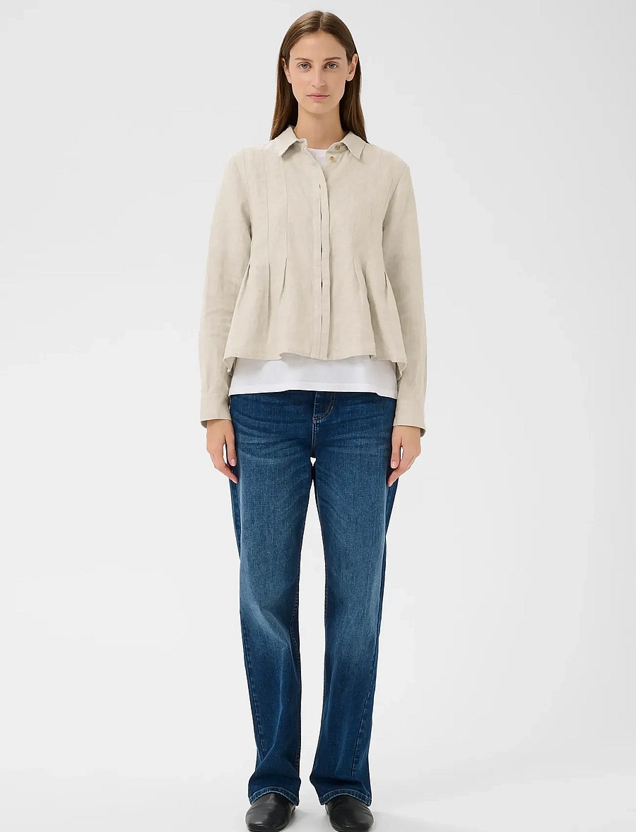 InWear - DILANAIW PLEATED SHIRT - lininiai marškiniai - ecru melange - 3