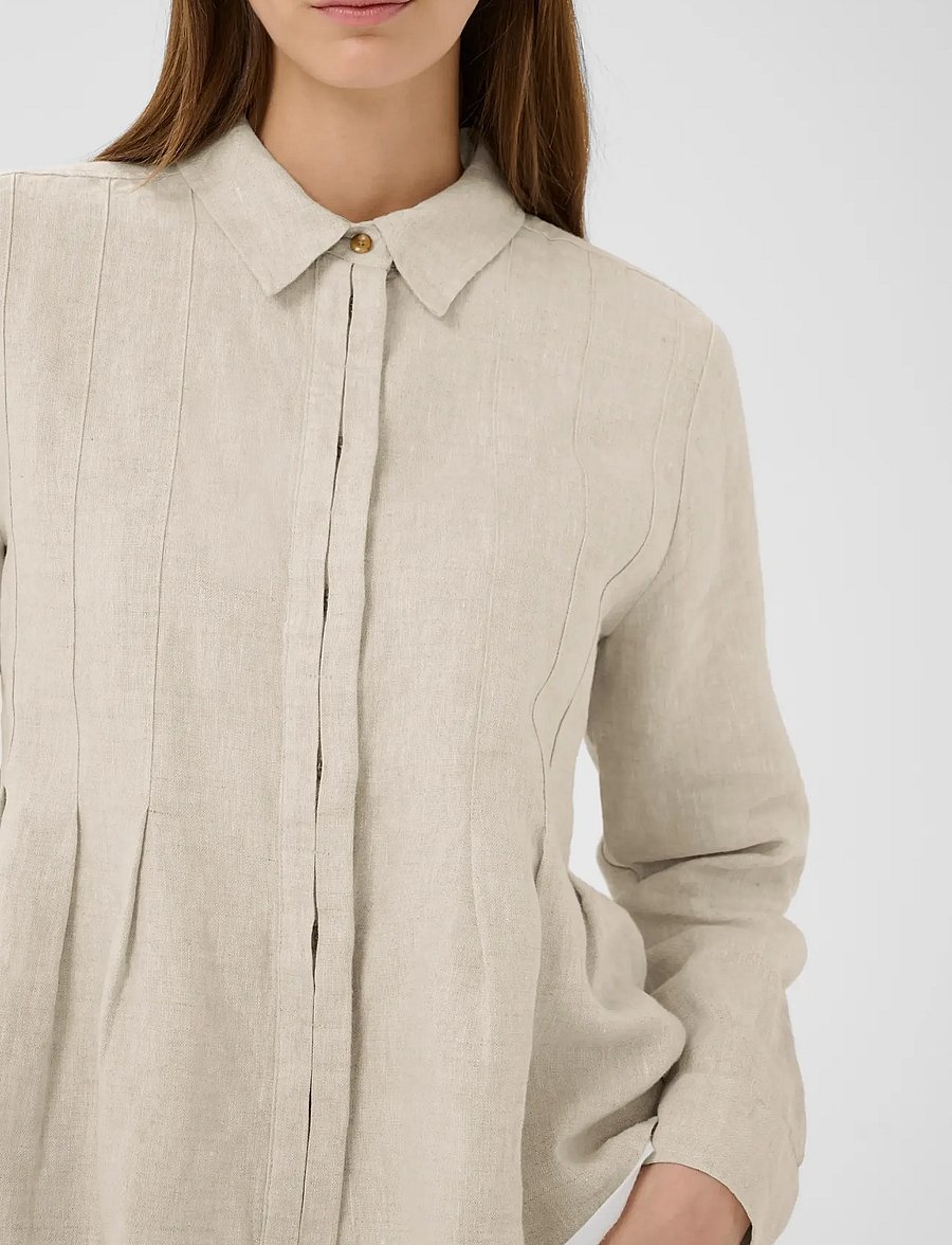 InWear - DILANAIW PLEATED SHIRT - lininiai marškiniai - ecru melange - 5