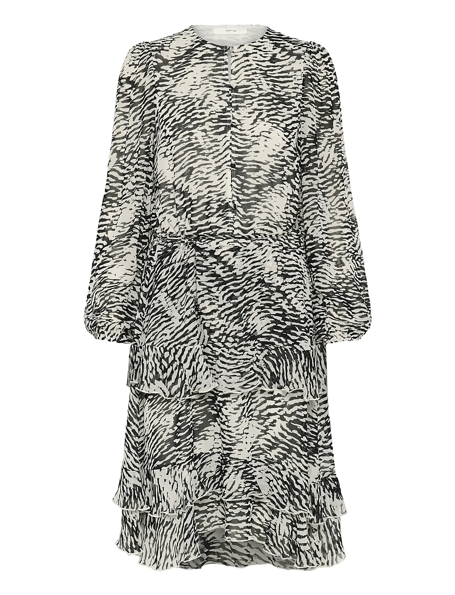 InWear - LYONIW SHORT DRESS - sommerkleider - black wavy structure - 1
