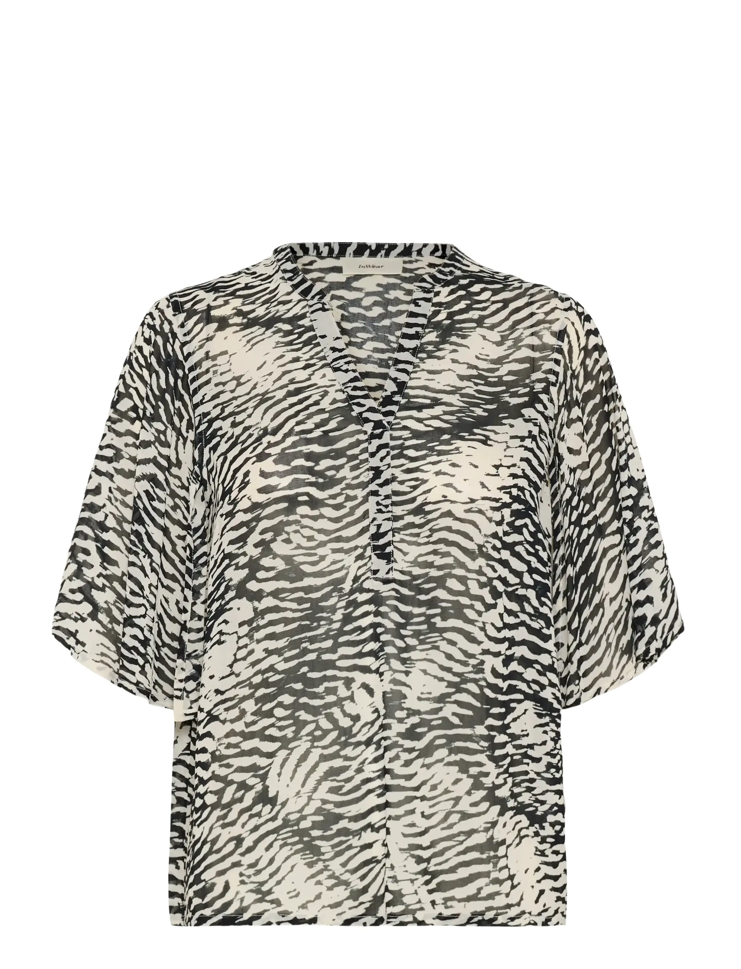 InWear LYONIW TOP - Nyheder - BLACK WAVY STRUCTURE / black