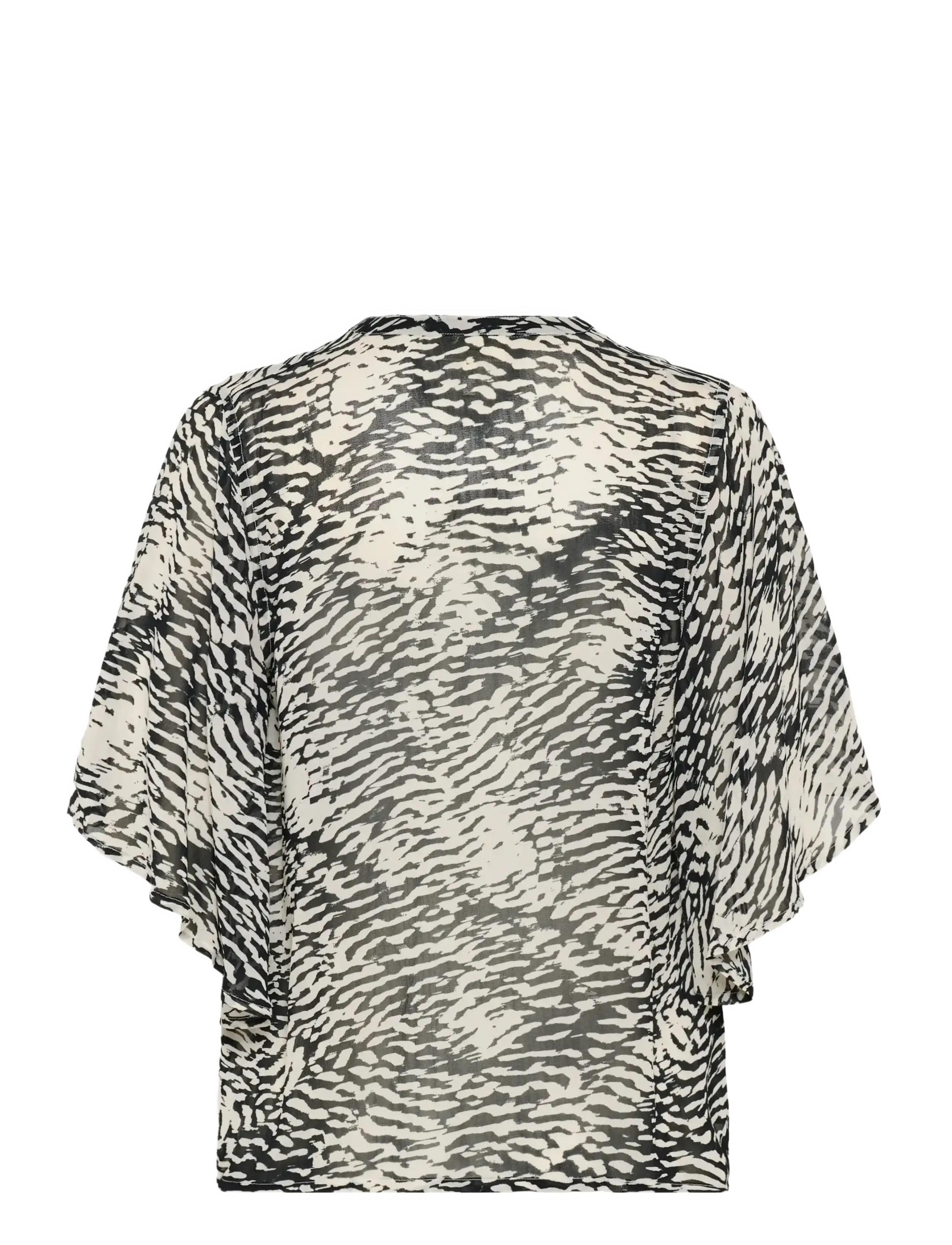 InWear - LYONIW TOP - kurzärmelige blusen - black wavy structure - 2