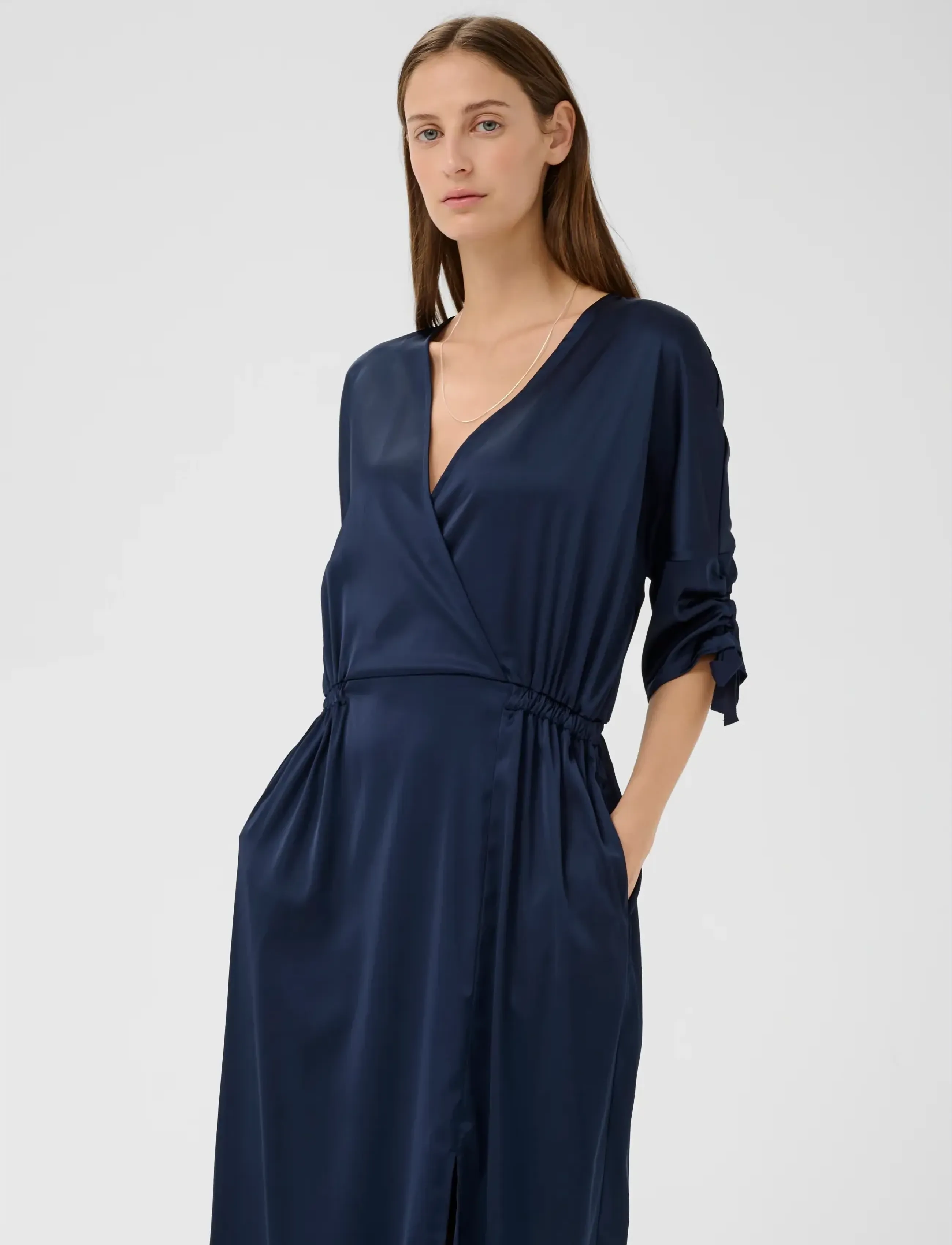 InWear Lakeiw Fake Wrap Dress, Kvinder, Slå Om Kjole, Navy, Str: 36
