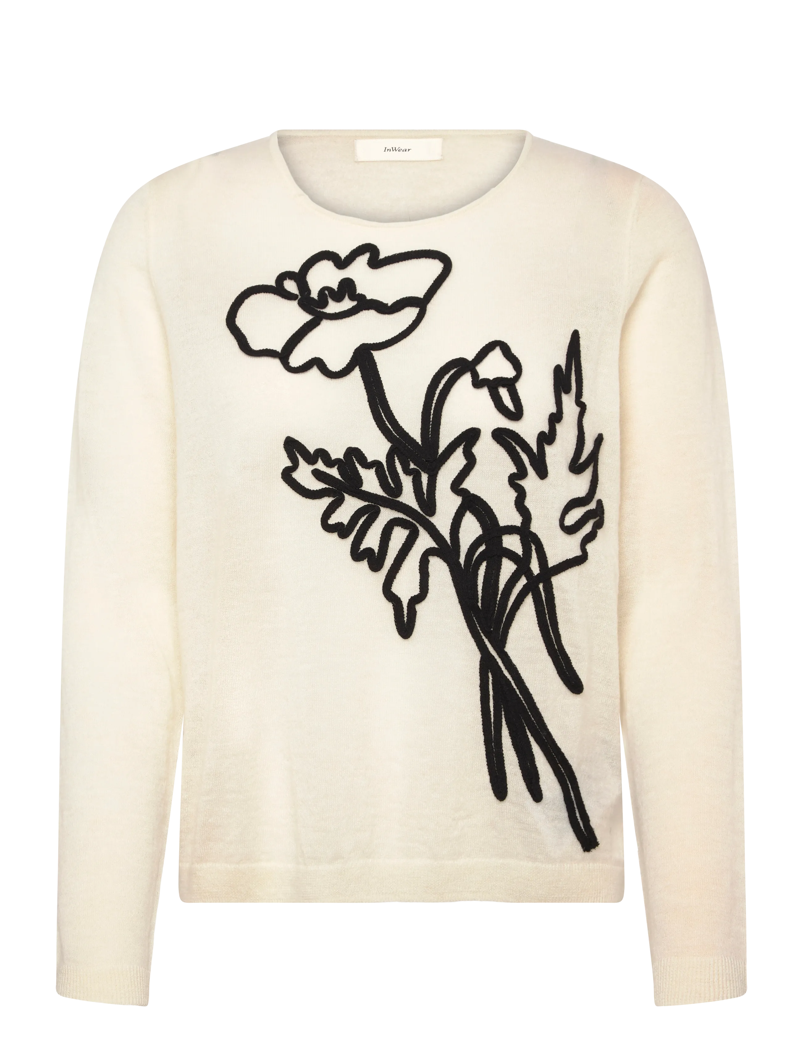 InWear MEERIIW PULLOVER - Riided - HAZE MELANGE/BLACK / cream