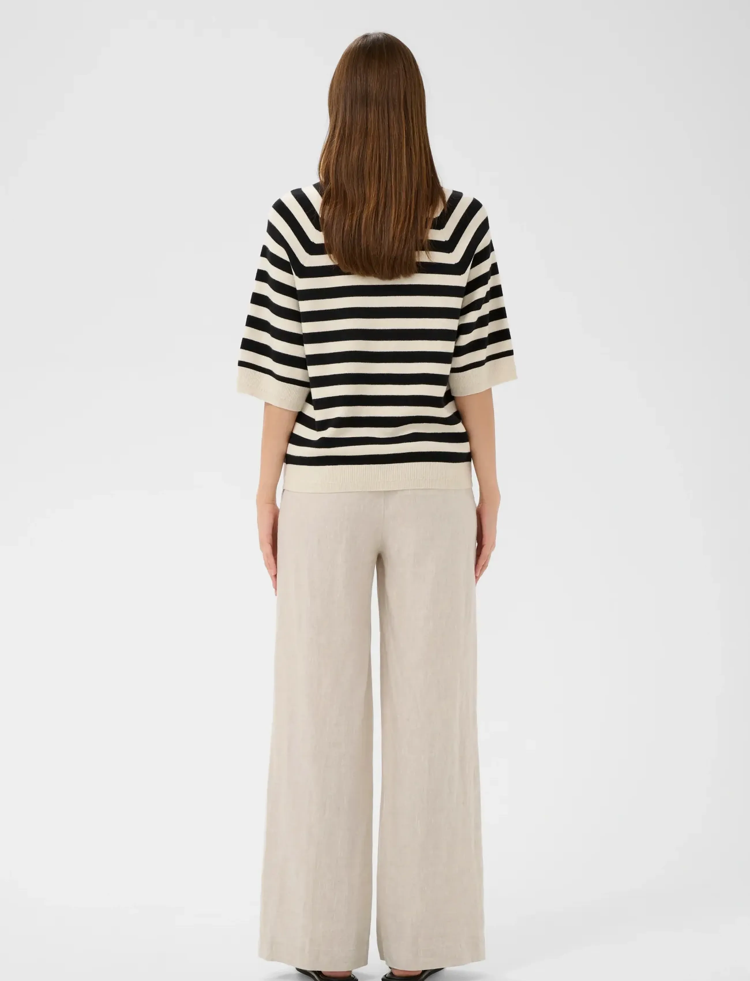 InWear - MADIEIW TEE - pullover - black / whisper white stripe - 4