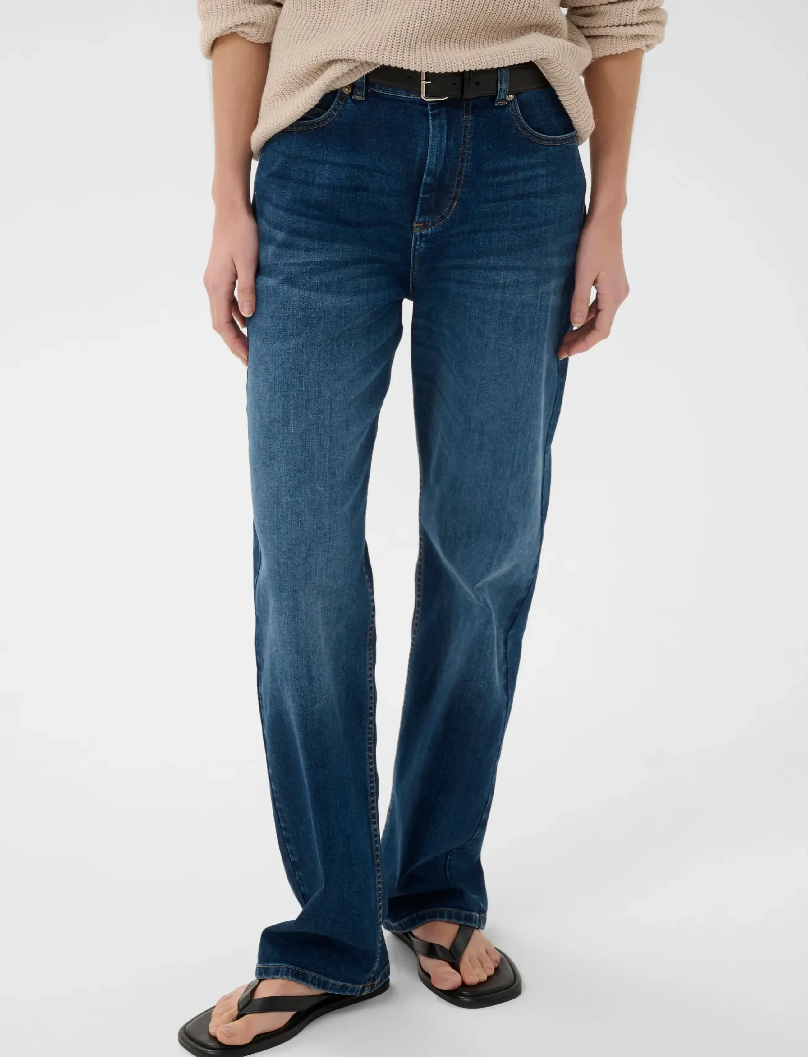 InWear DARLINAIW CORE STRAIGHT JEANS - Boyfriend jeans - WASHED MEDIUM BLUE DENIM / blue