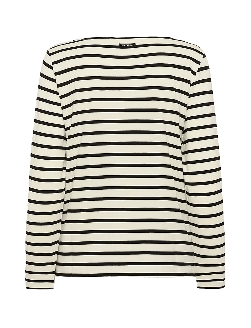 InWear - DELLAIW T-SHIRT - pikkade varrukatega alussärgid - whisper white / black stripe - 2