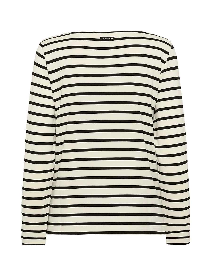 InWear - DELLAIW T-SHIRT - topy z długimi rękawami - whisper white / black stripe - 2