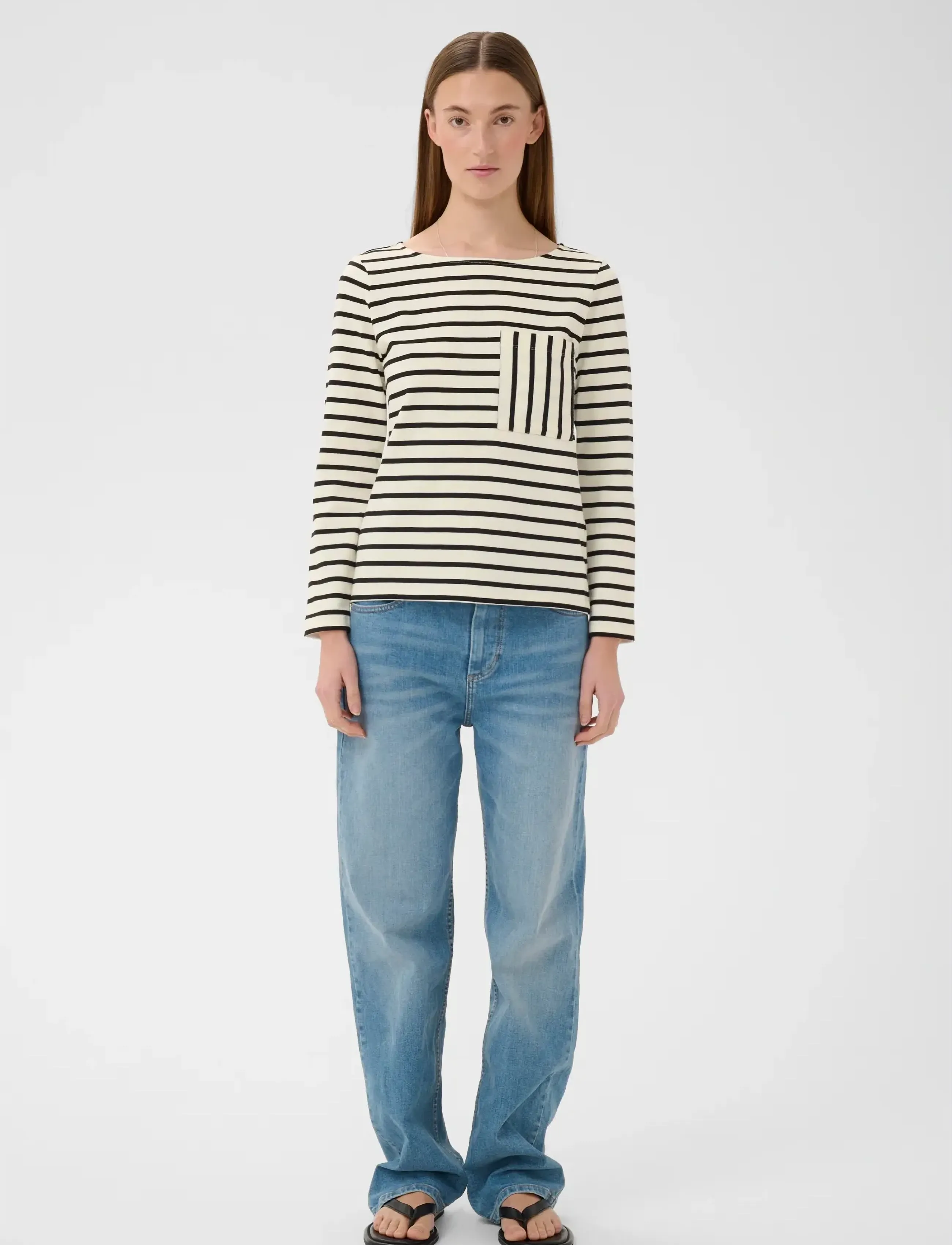 InWear - DELLAIW T-SHIRT - hauts à manches longues - whisper white / black stripe - 3