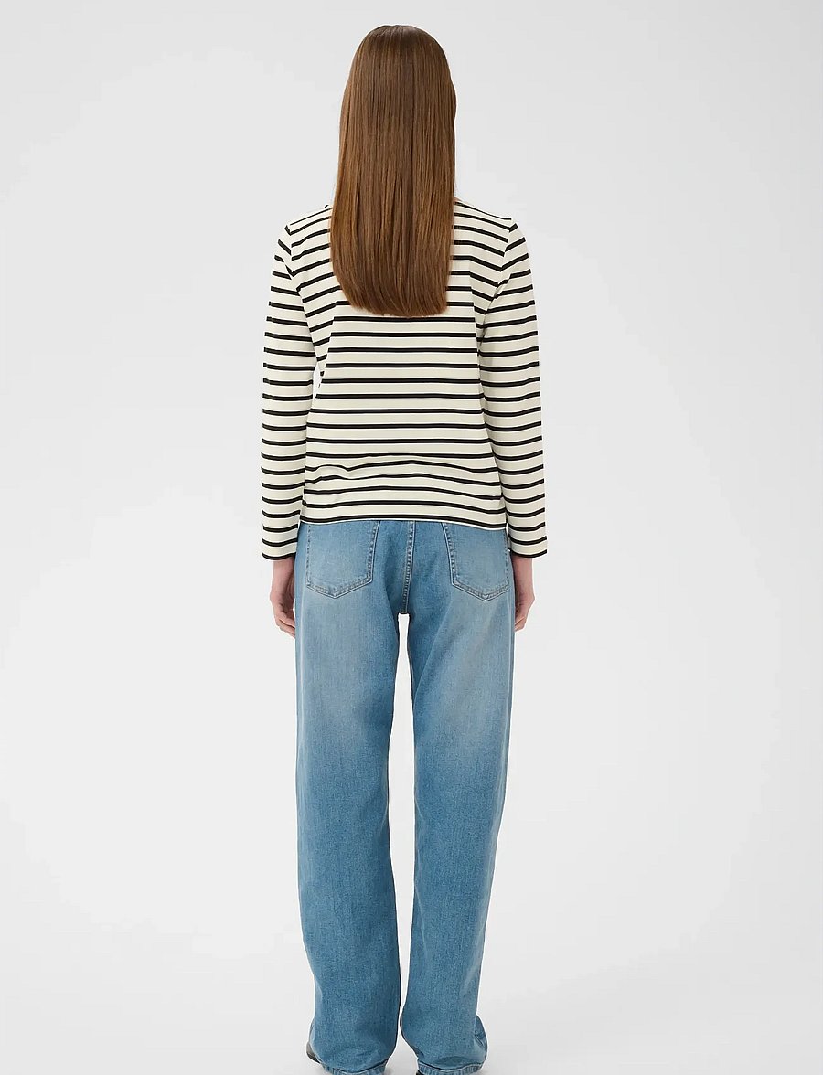 InWear - DELLAIW T-SHIRT - topy z długimi rękawami - whisper white / black stripe - 4