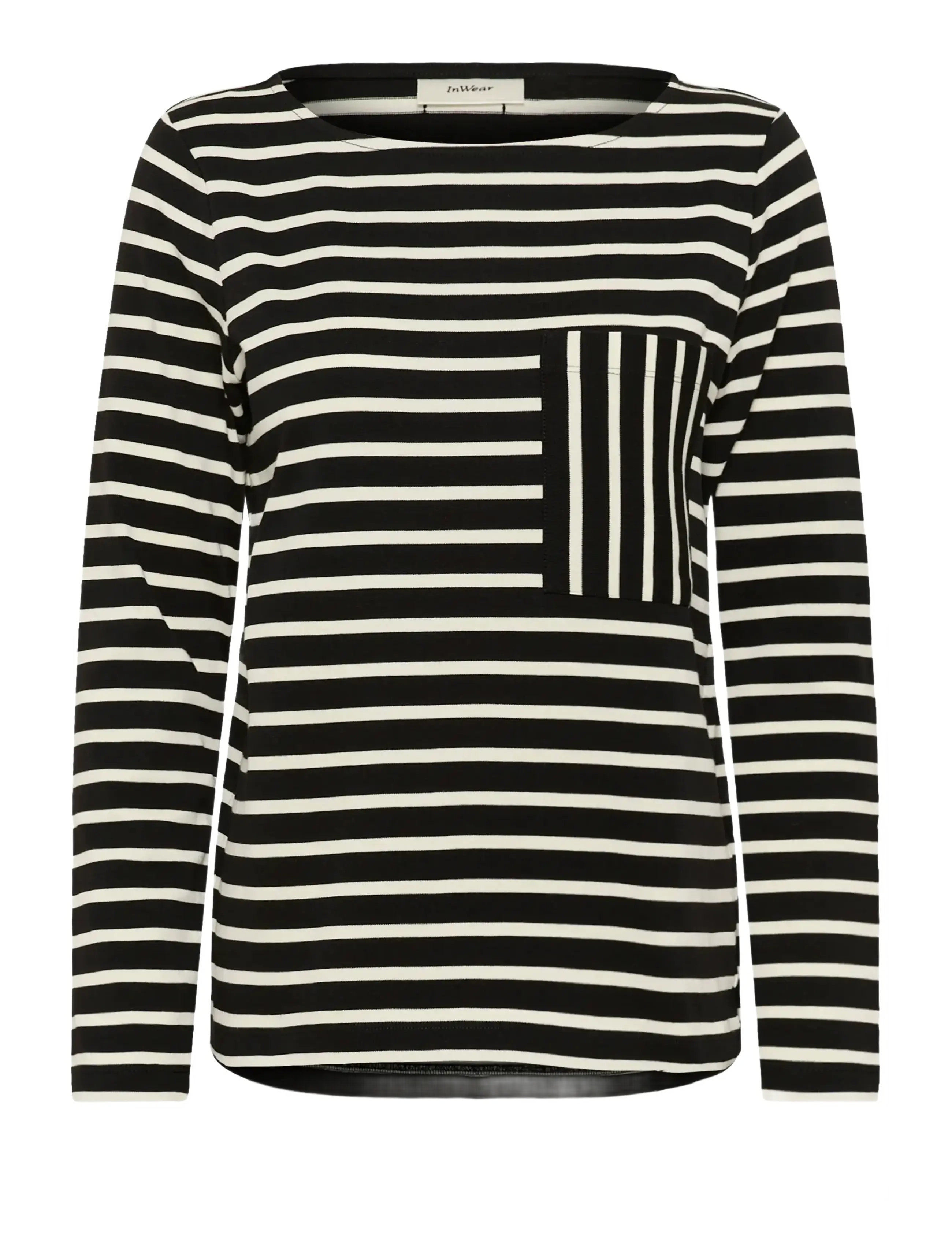 InWear DELLAIW T-SHIRT - T-shirts & Toppe - BLACK / WHISPER WHITE STRIPE / black