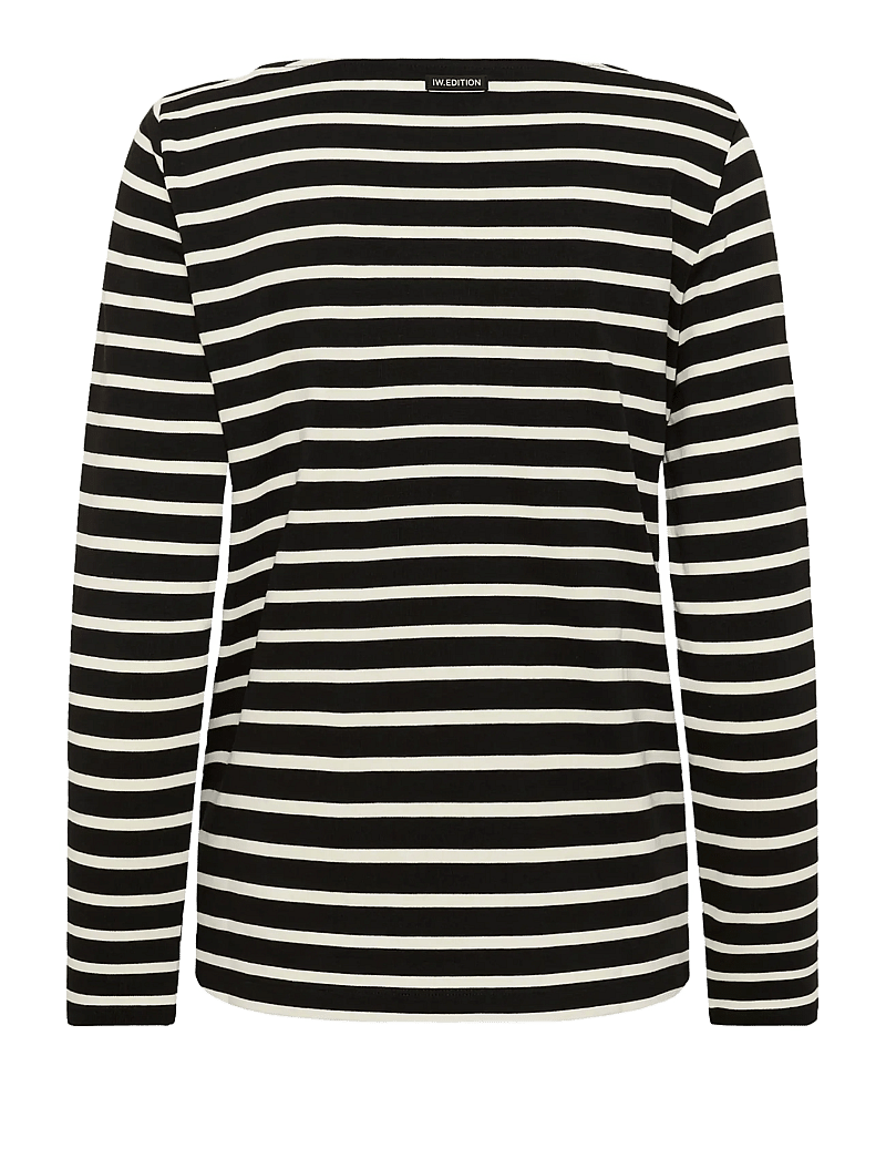 InWear - DELLAIW T-SHIRT - pikkade varrukatega alussärgid - black / whisper white stripe - 2
