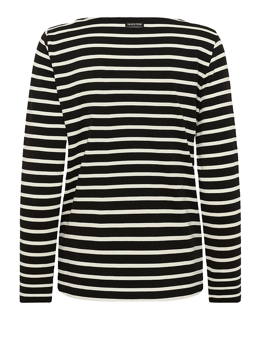 InWear - DELLAIW T-SHIRT - langärmlige tops - black / whisper white stripe - 2