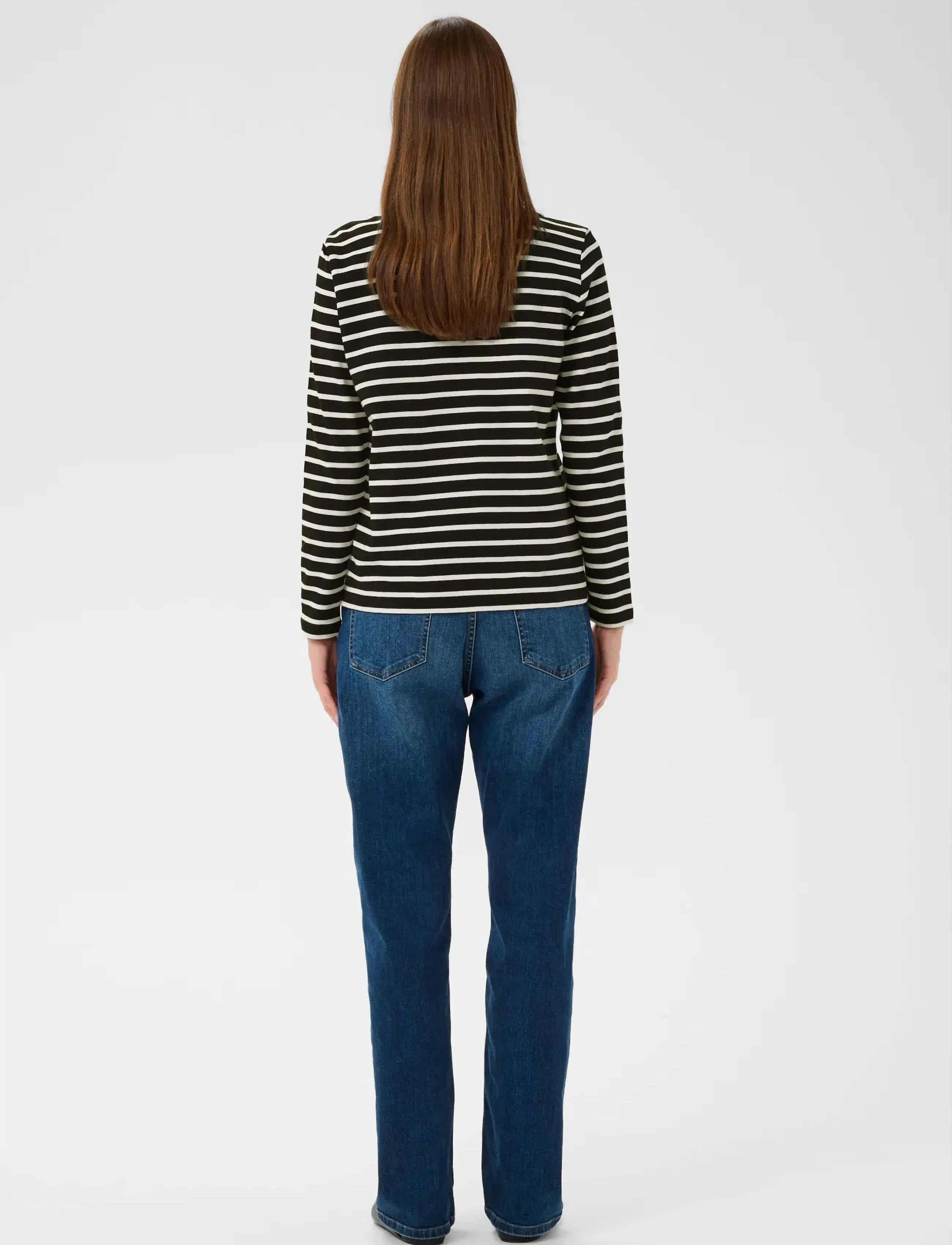 InWear - DELLAIW T-SHIRT - langærmede toppe - black / whisper white stripe - 4