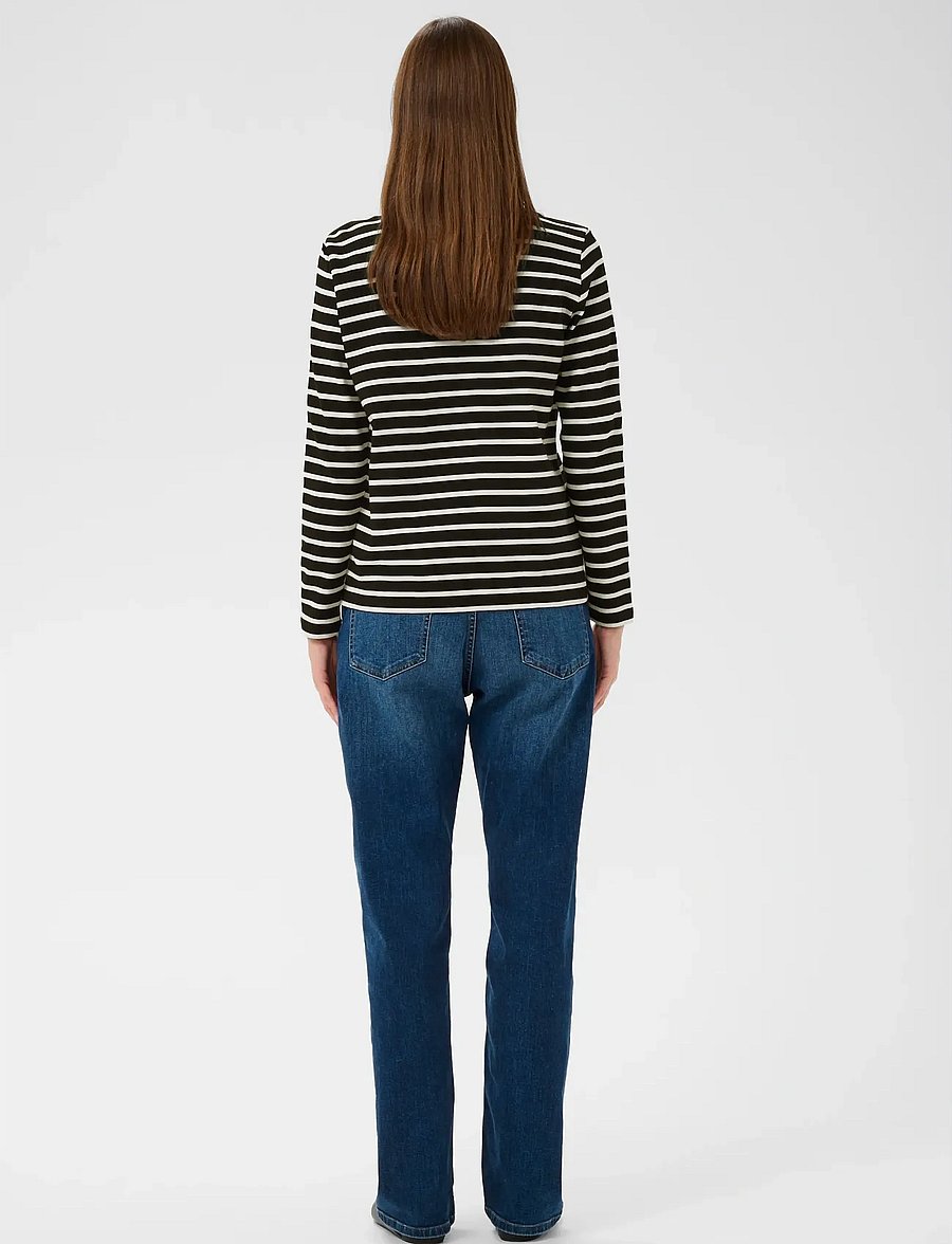 InWear - DELLAIW T-SHIRT - langärmlige tops - black / whisper white stripe - 4