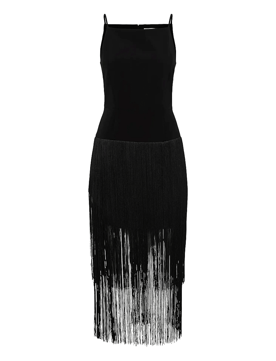 InWear - CHARLEENEIW FEST FRINGE DRESS - pidulikud kleidid - black - 1
