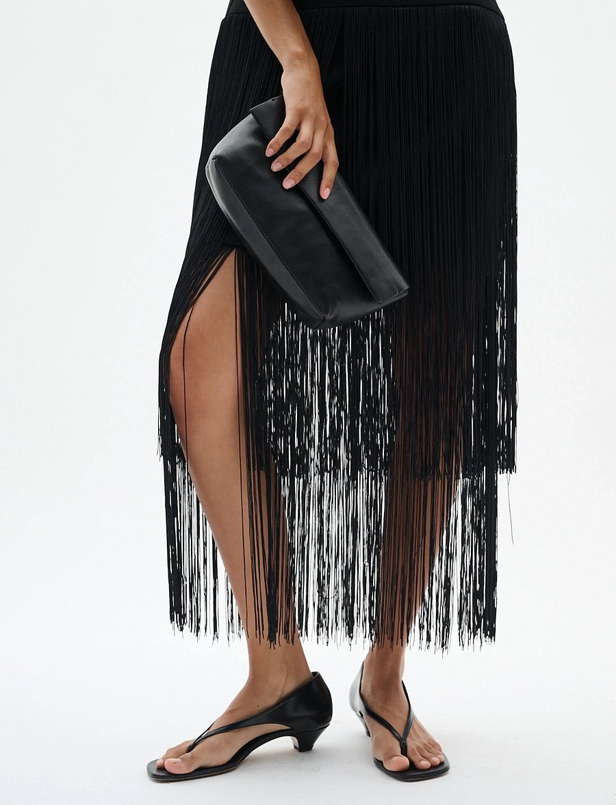 InWear - CHARLEENEIW FEST FRINGE DRESS - pidulikud kleidid - black - 4