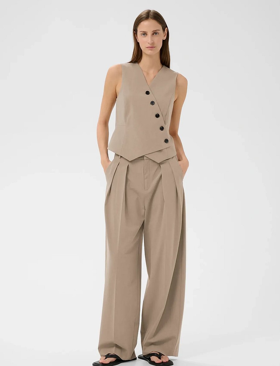 InWear - CIERRAIW WIDE PANT - konfirmation - cornstalk melange - 0