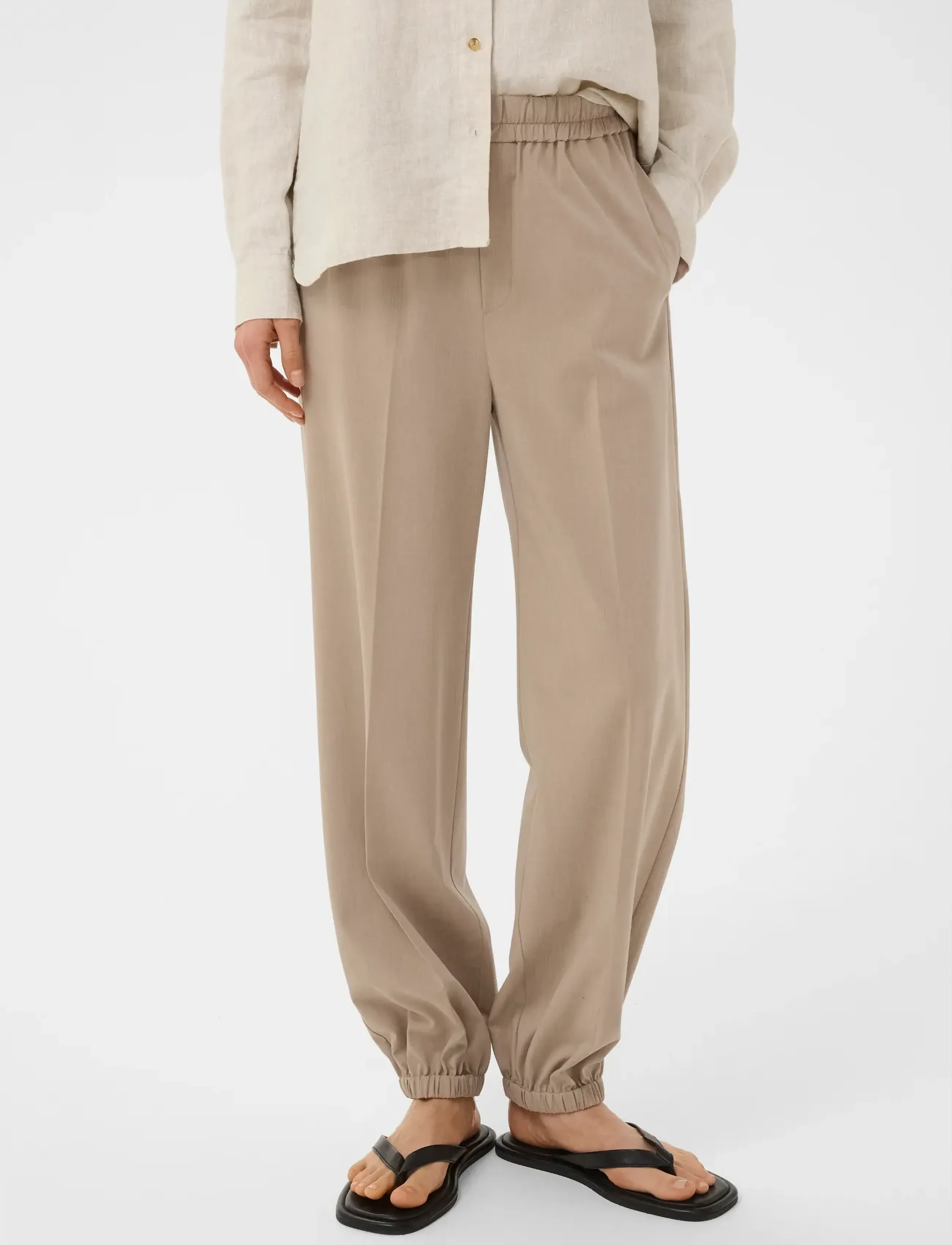 InWear CIERRAIW PULL-ON PANT - Trousers - CORNSTALK MELANGE / beige