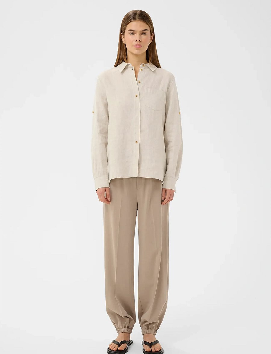 InWear - CIERRAIW PULL-ON PANT - barrel trousers - cornstalk melange - 3
