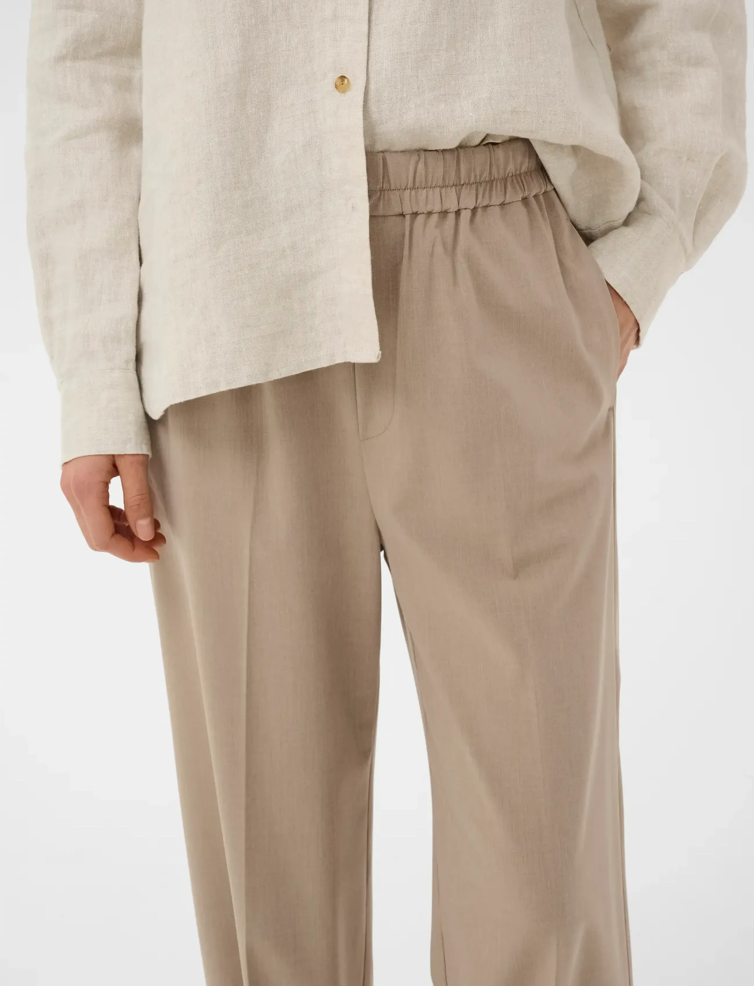 InWear - CIERRAIW PULL-ON PANT - barrel trousers - cornstalk melange - 5