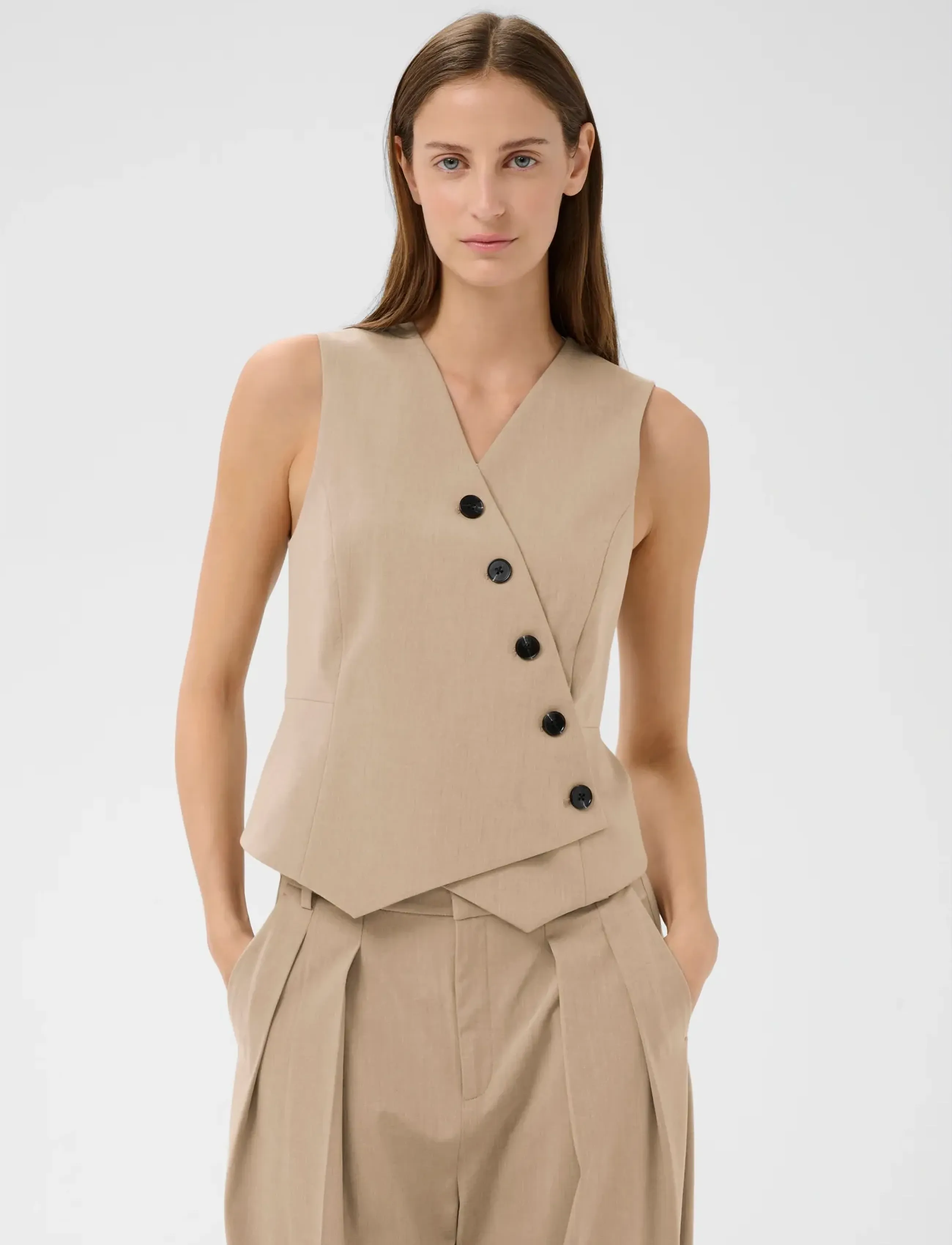 InWear - CIERRAIW WAISTCOAT - konfirmatsioon - cornstalk melange - 0